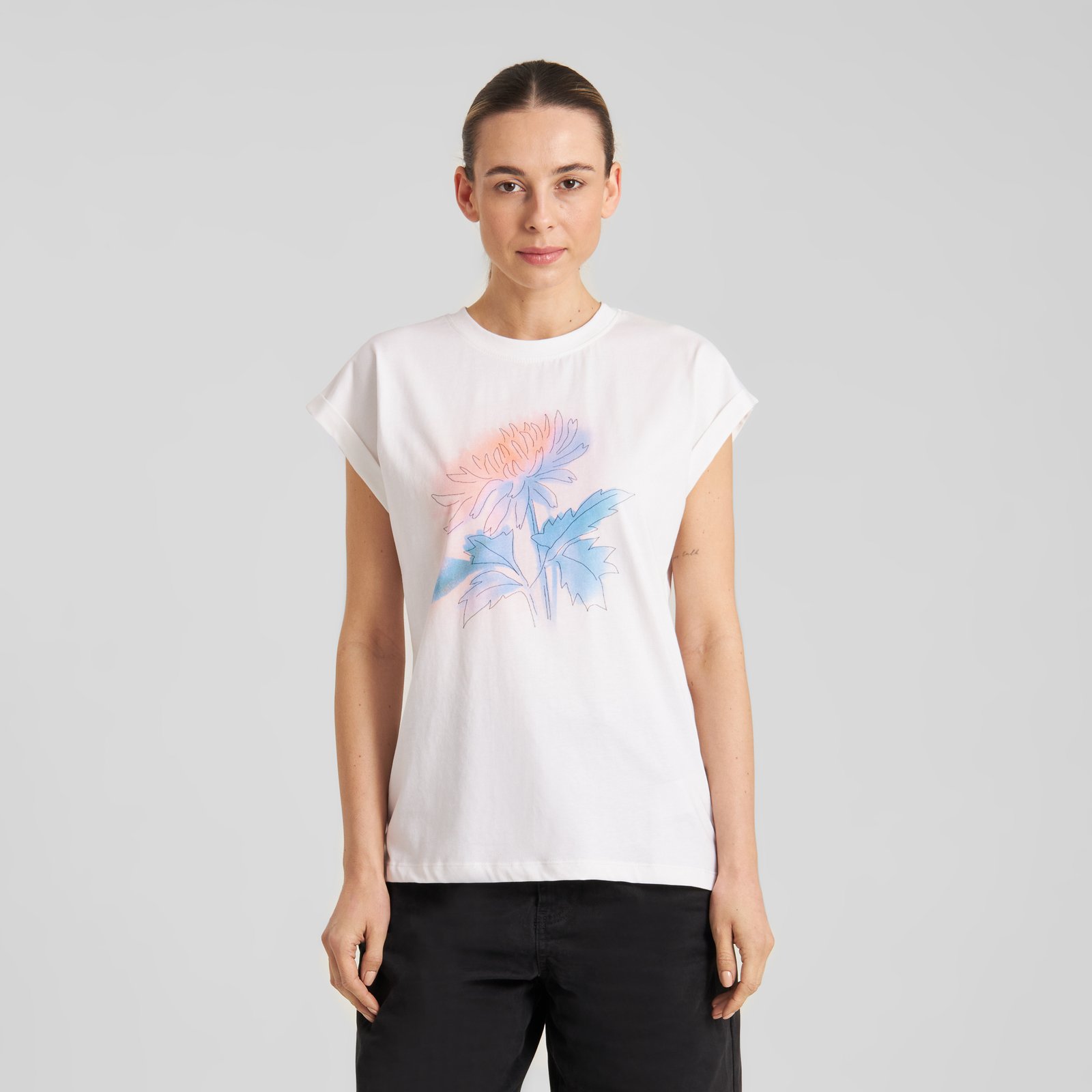 T-shirt Visby Flower Dream White