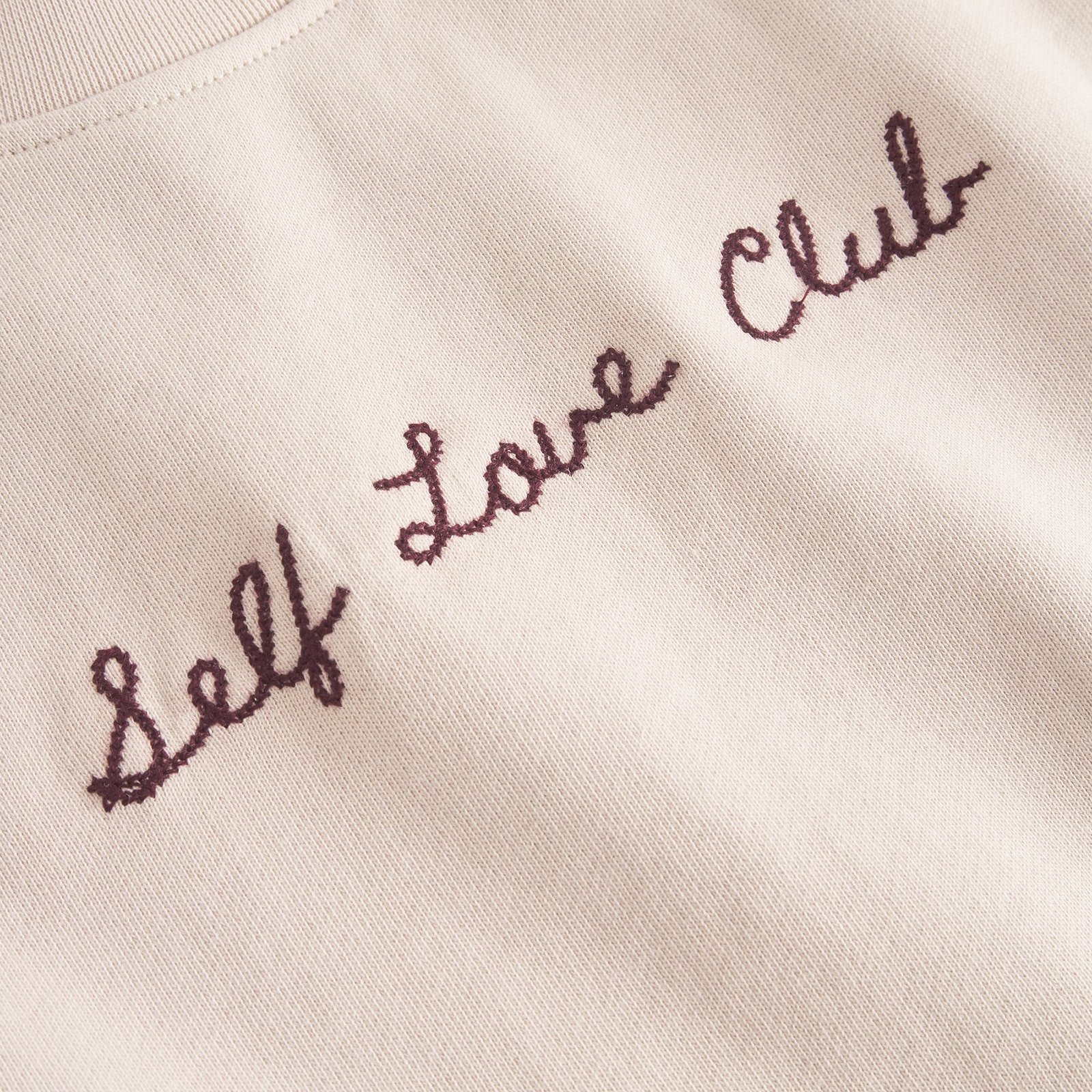 Sweatshirt Ystad Self Love Club EMB Oat White