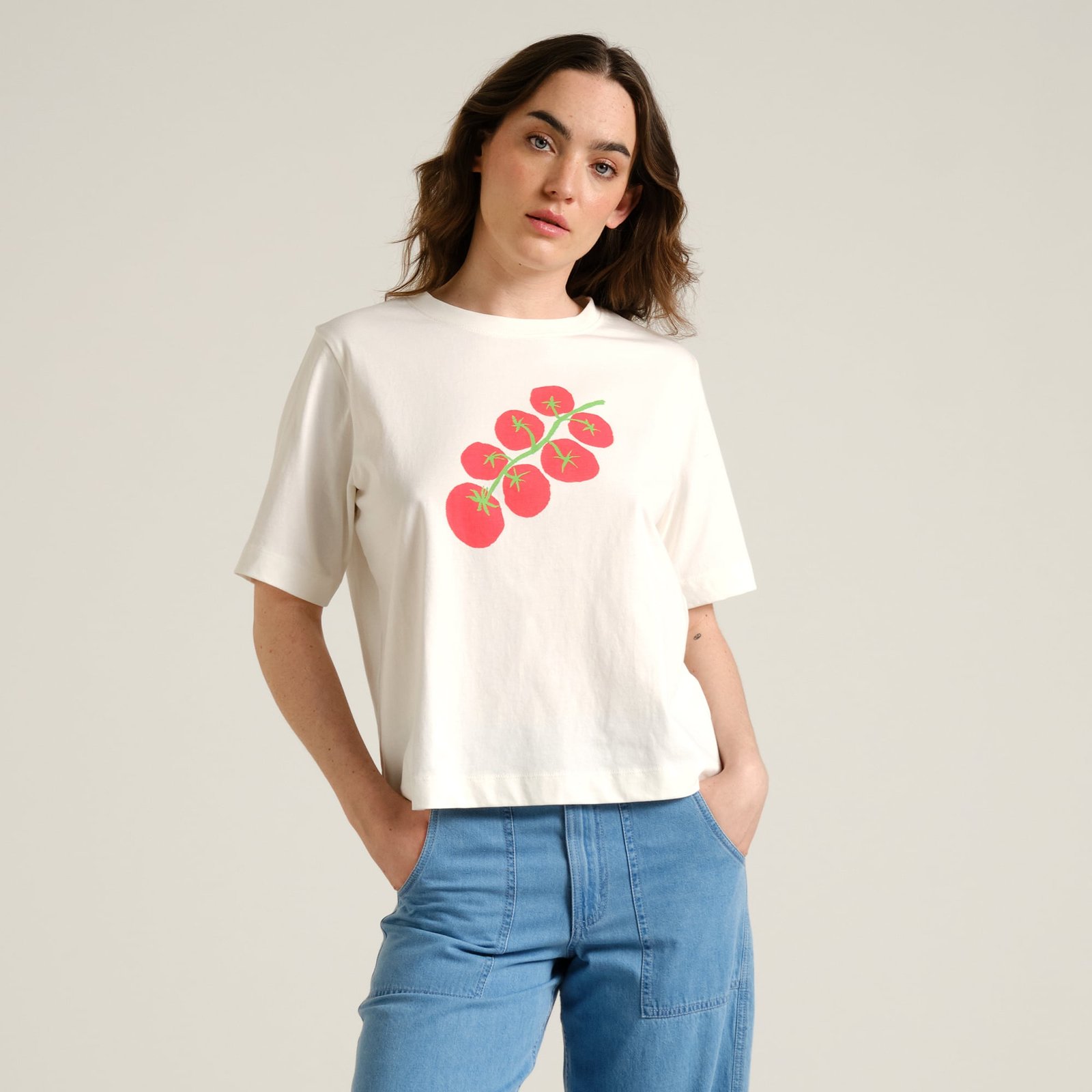 T-shirt Vadstena Tomato Off-White