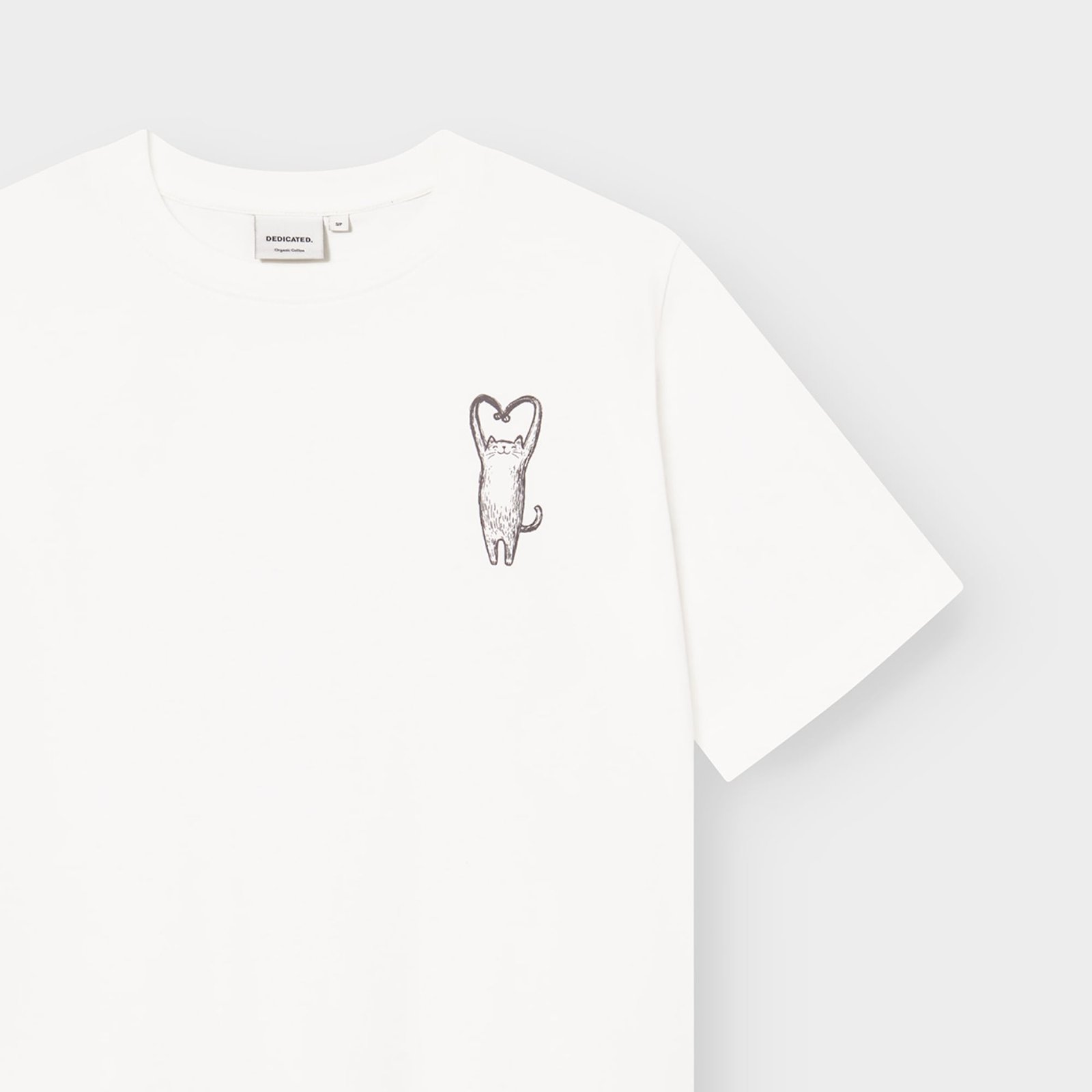 T-shirt Vadstena Heart Cat Off-White