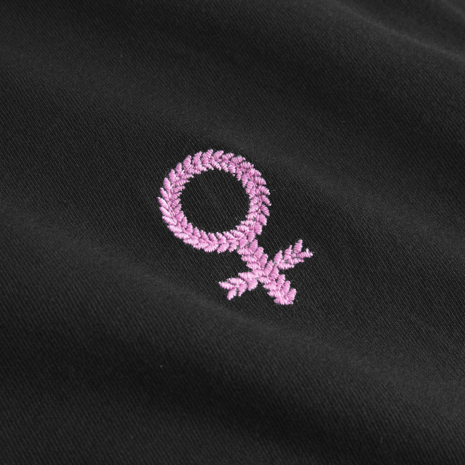 T-shirt Vadstena Femme Leaf EMB Black