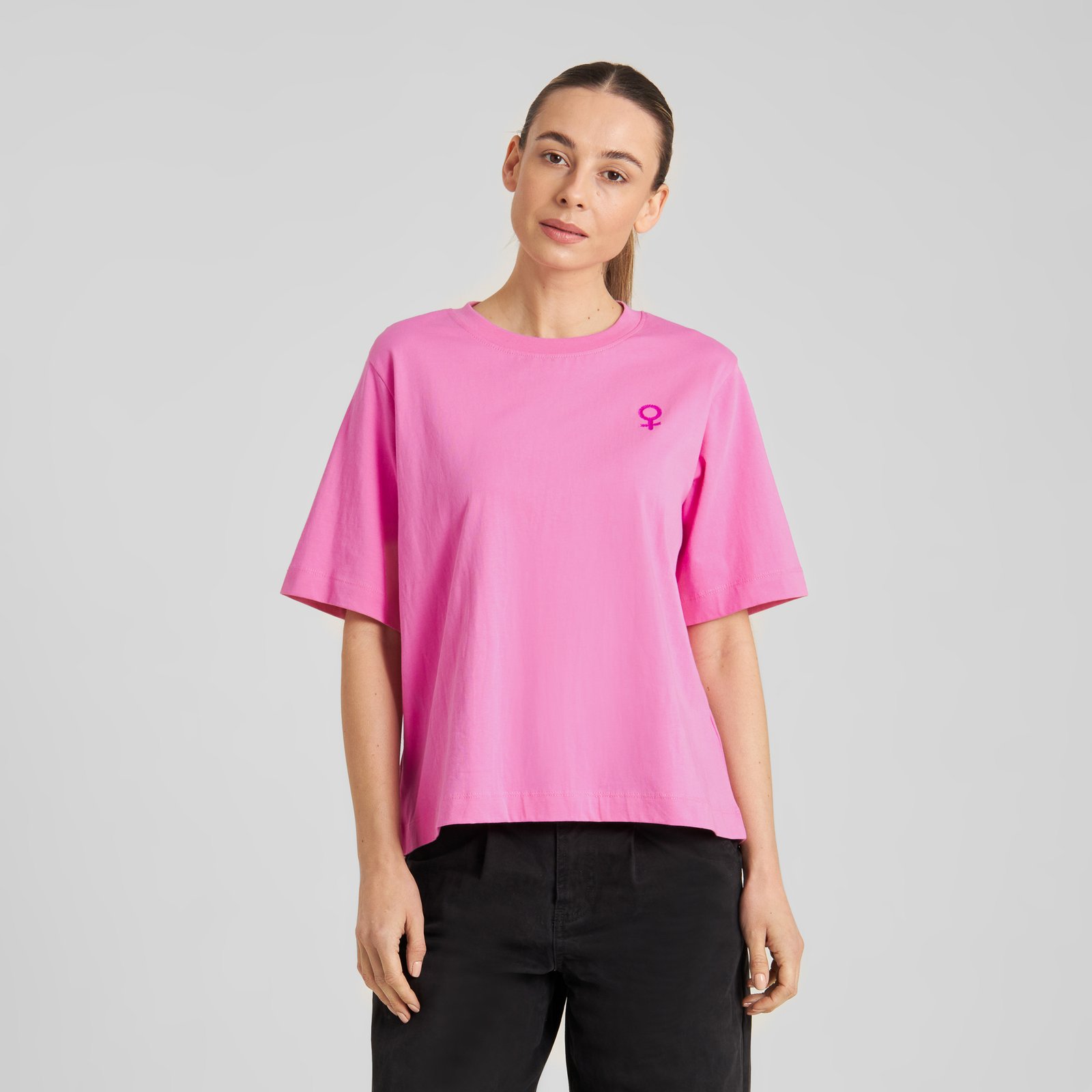T-shirt Vadstena Femme Leaf EMB Moonlite Pink