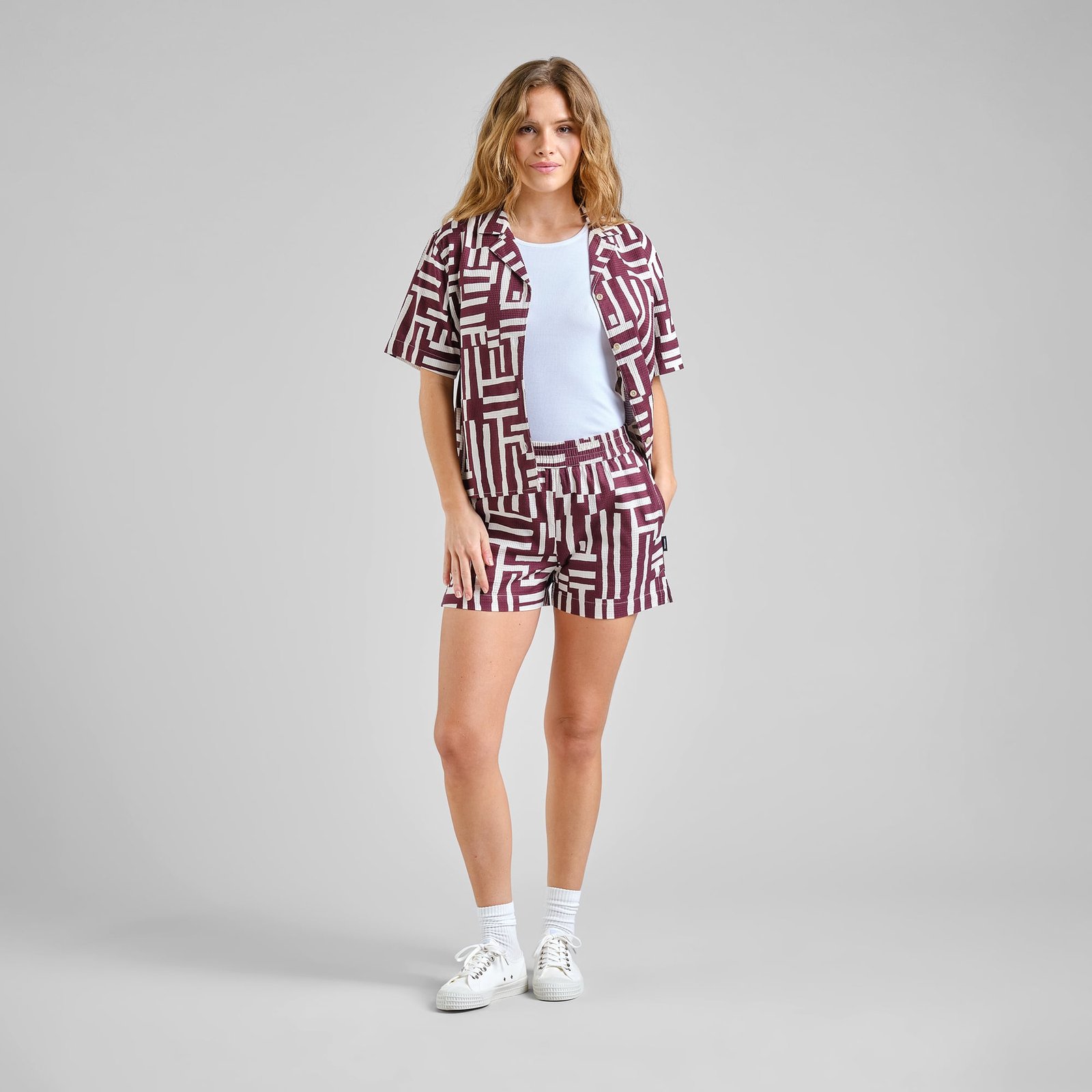 Shorts Aspudden Lines & Sticks Fig Red