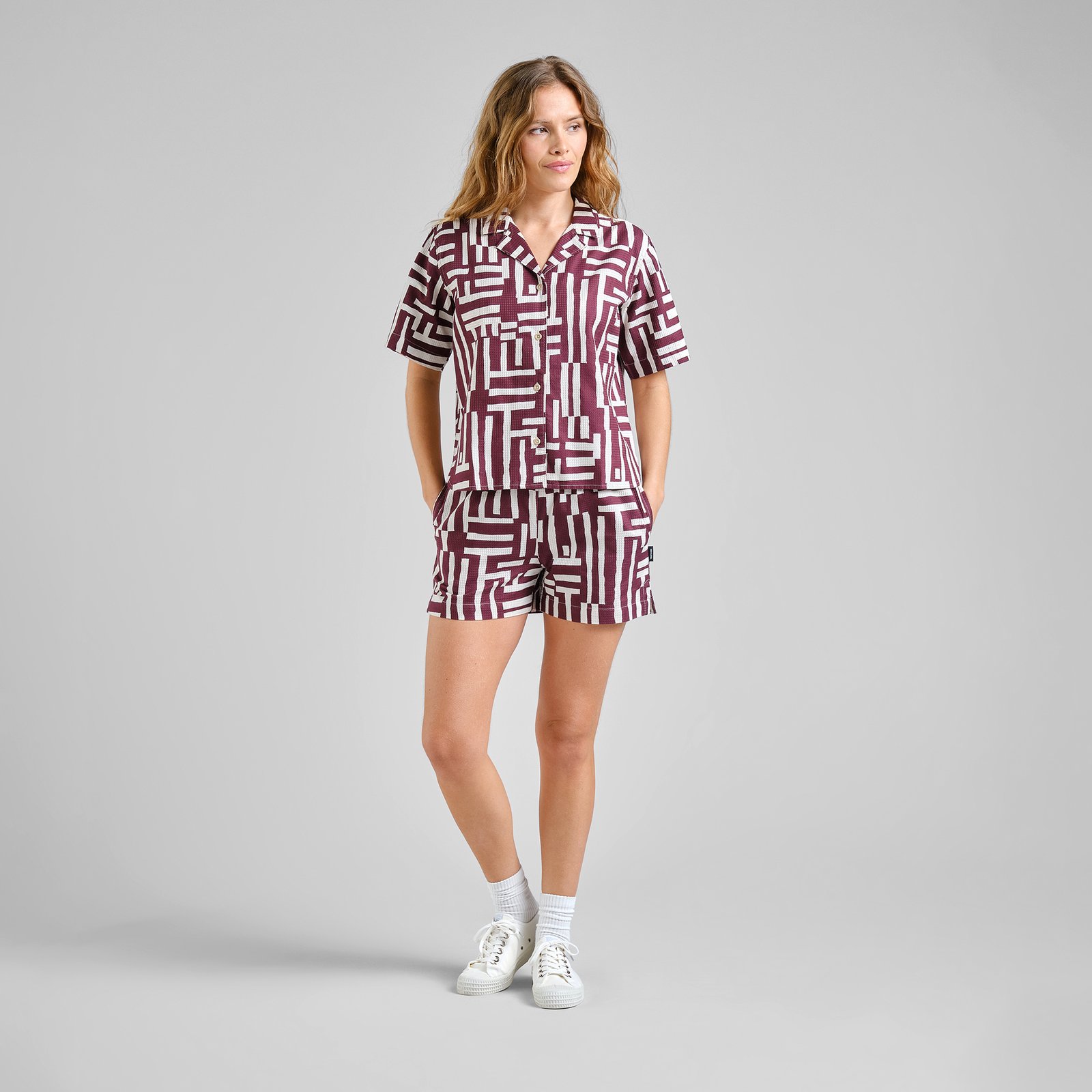 Shirt Torup Lines & Sticks Fig Red