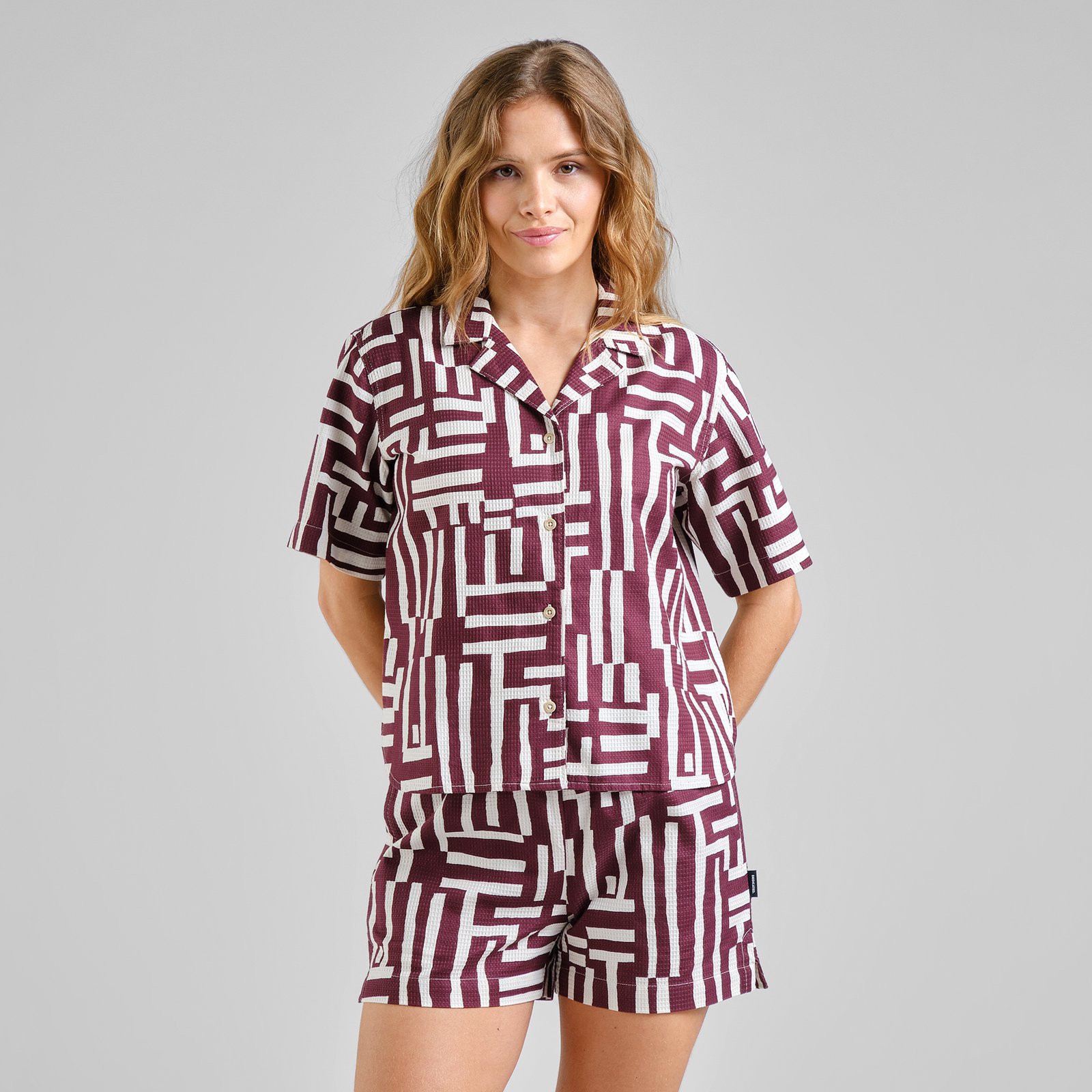Shirt Torup Lines & Sticks Fig Red