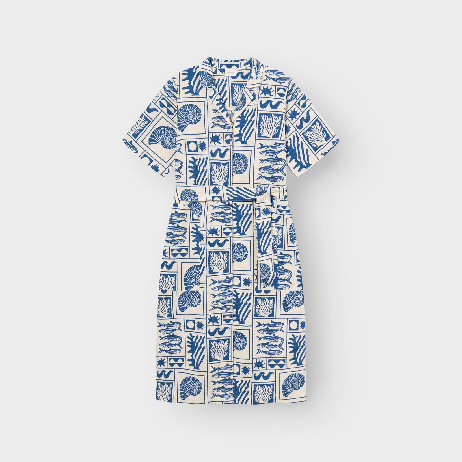 Shirt Dress Orrefors Ocean Squares Oat White