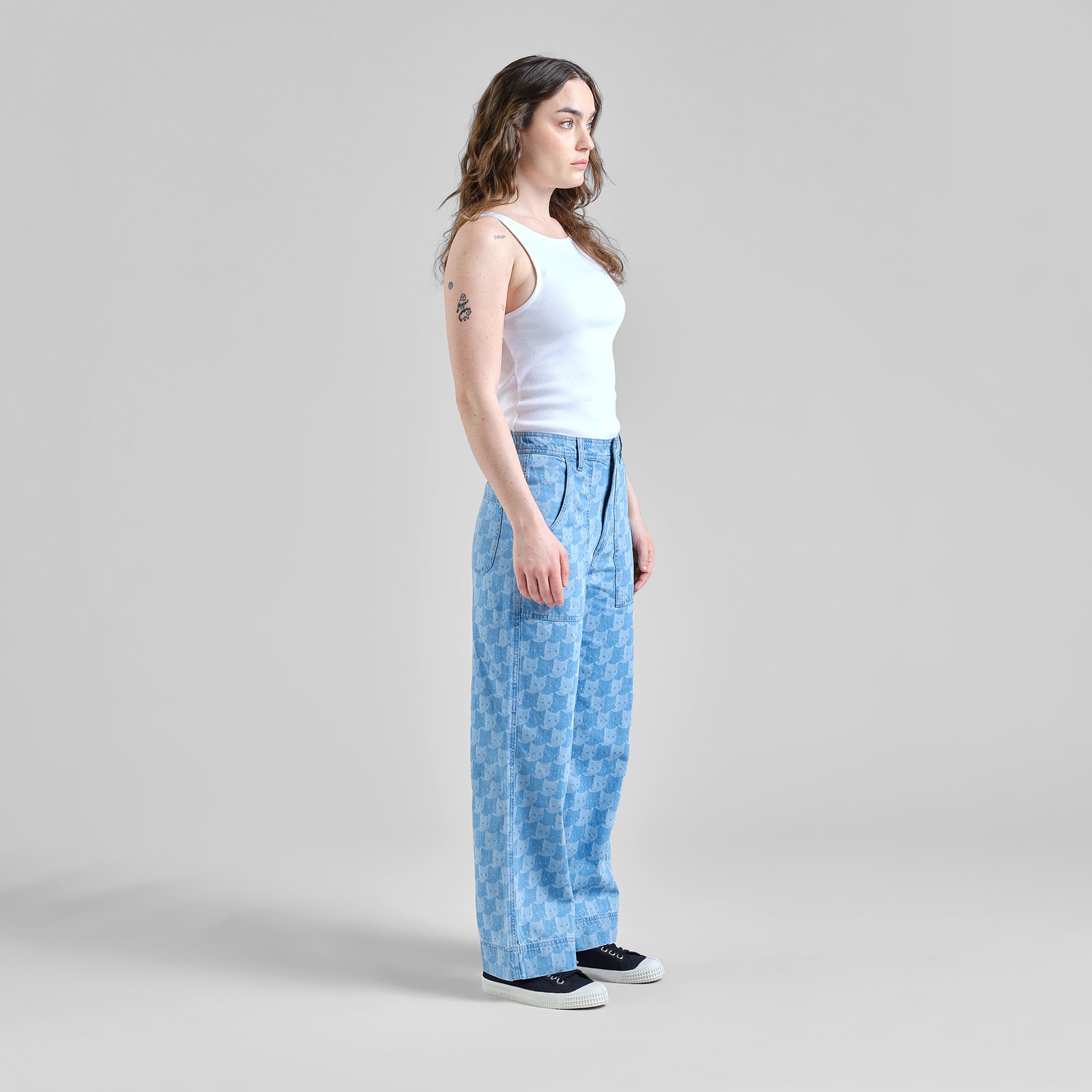 Workwear Pants Vara Denim Pepita Cats Light Blue