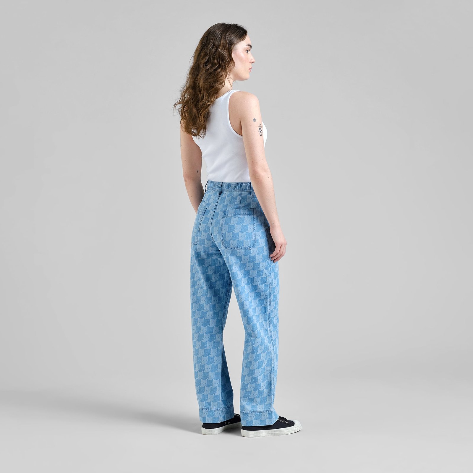 Workwear Pants Vara Denim Pepita Cats Light Blue