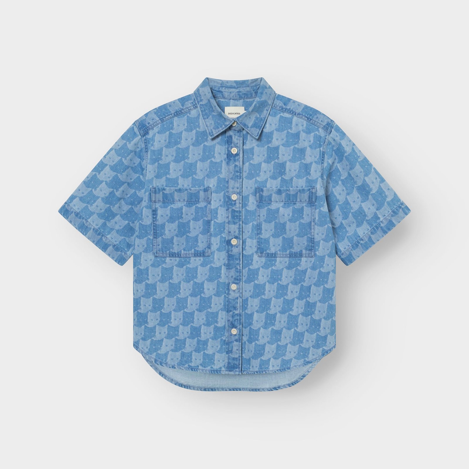Shirt Stensvik Denim Pepita Cats Light Blue