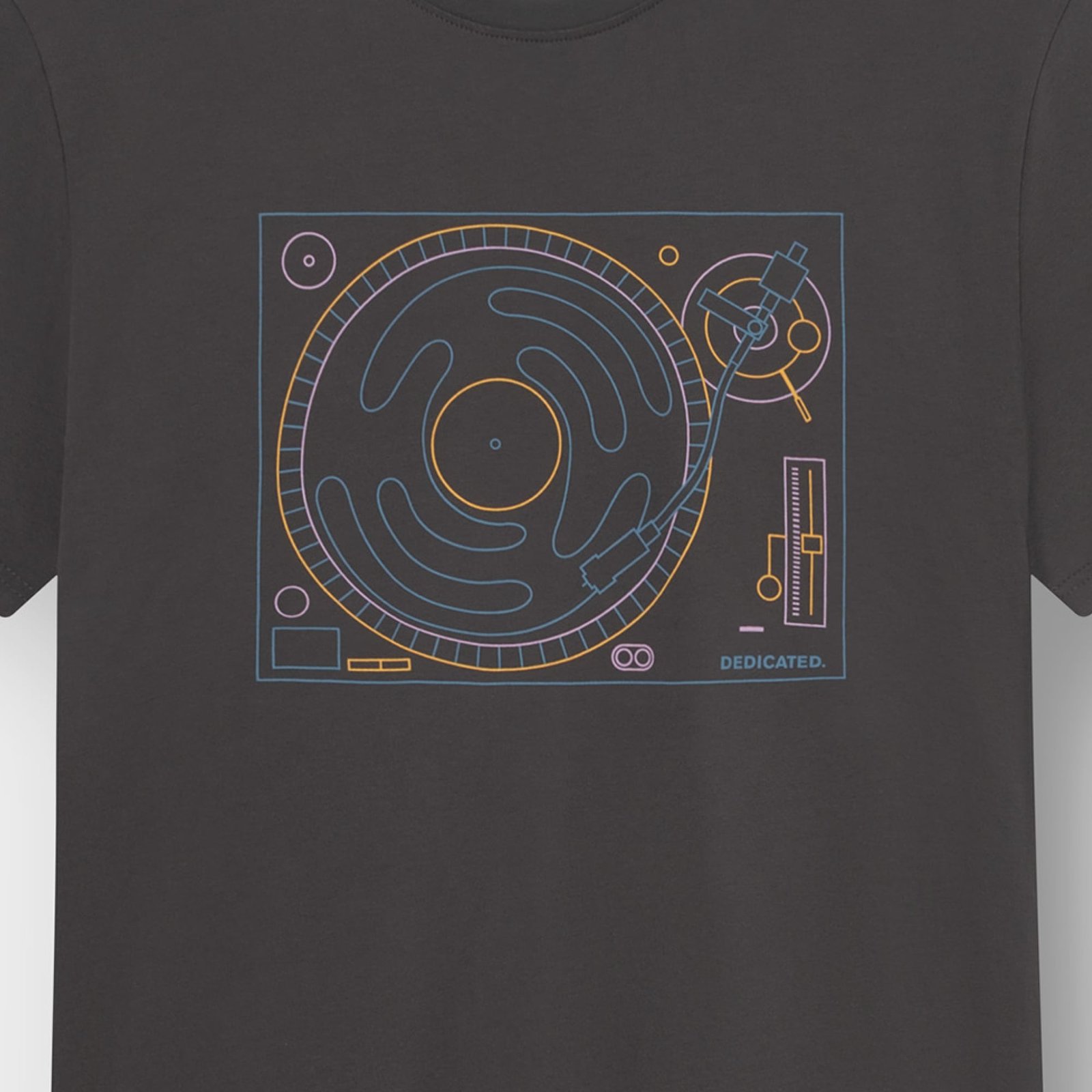 T-shirt Stockholm Turntable Lines Charcoal