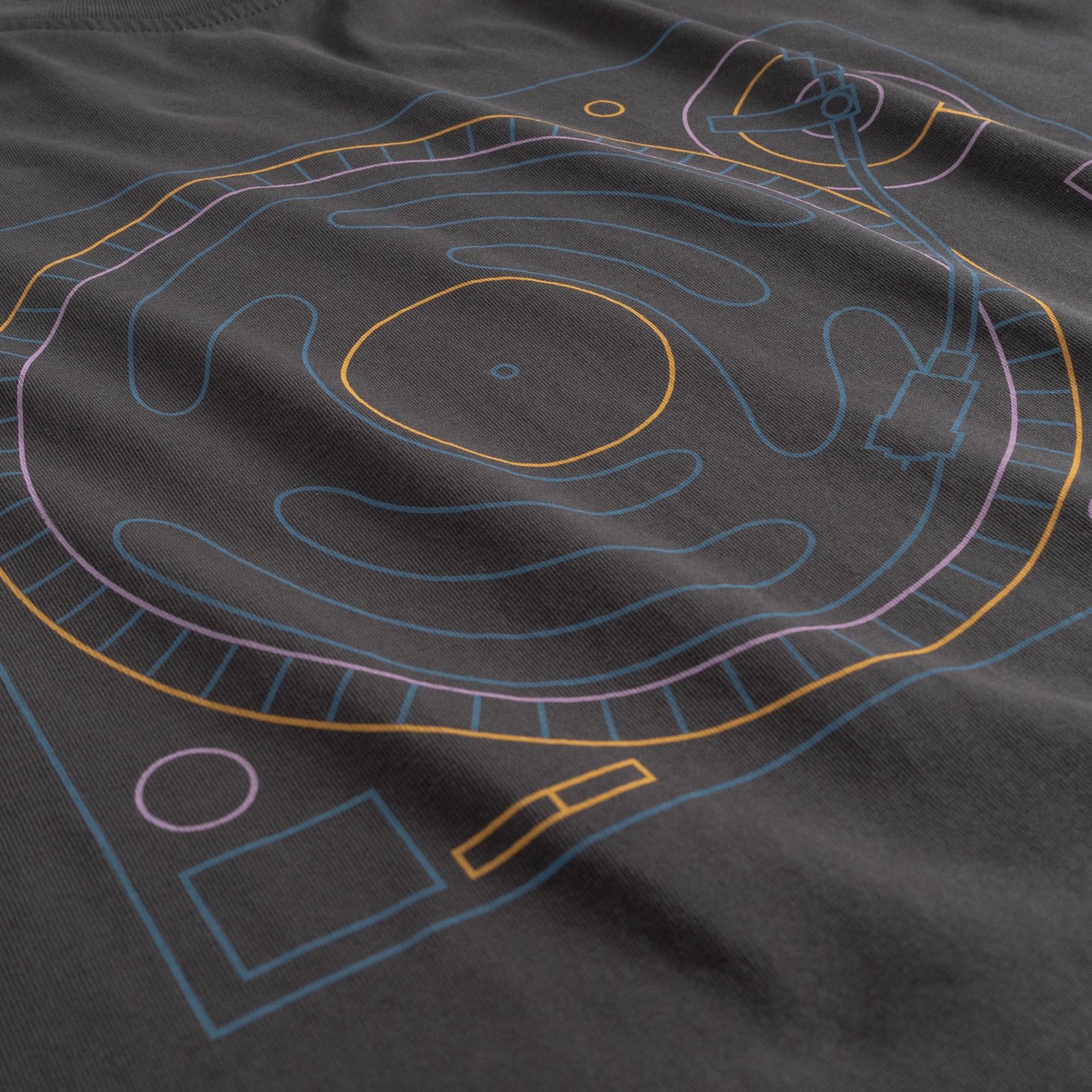 T-shirt Stockholm Turntable Lines Charcoal