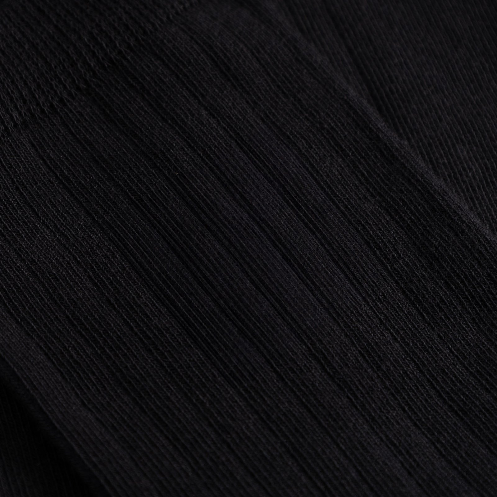 A detailed close-up of the fine ribbed texture on the black Knivsta socks.