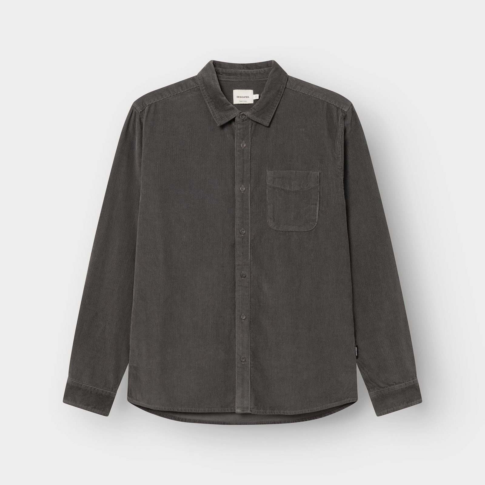 The classic Varberg Corduroy Shirt in Rock Grey, captured in a clean studio shot.