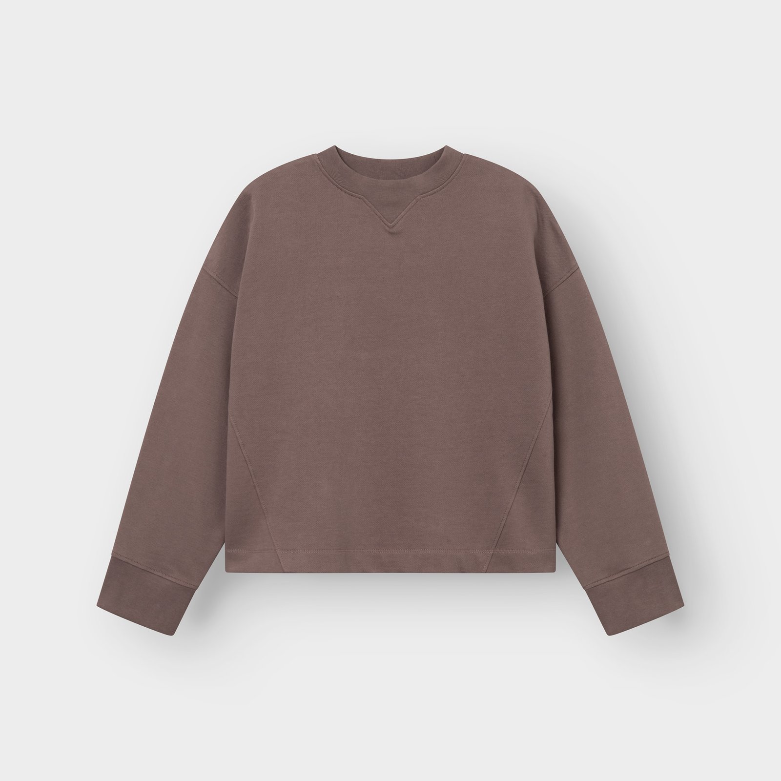 Front view of the Sweatshirt Gia in Sparrow Brown. A relaxed-fit crewneck sweatshirt shown against a plain white background.