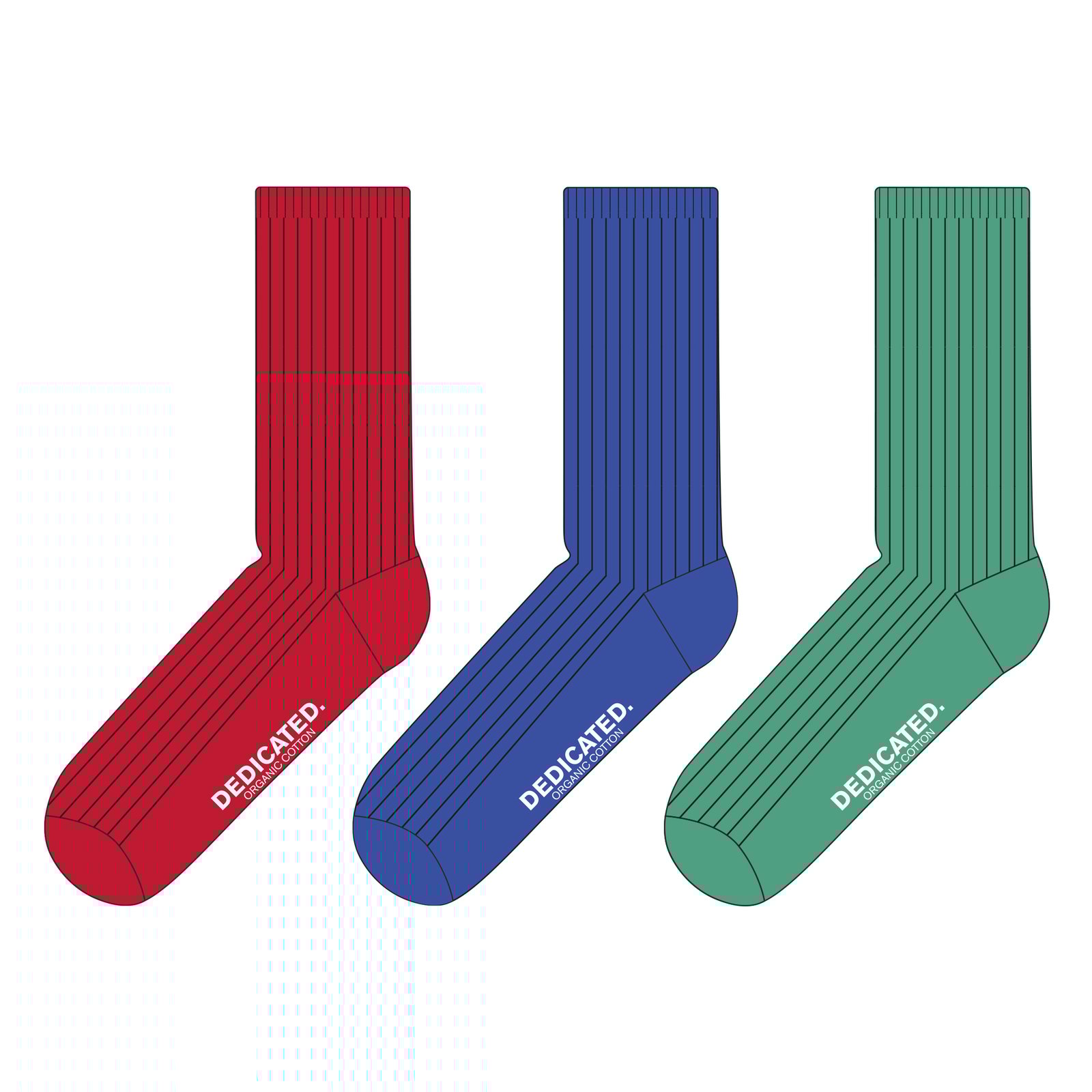 Rib Socks Knivsta Vibrant Colors 3-pack