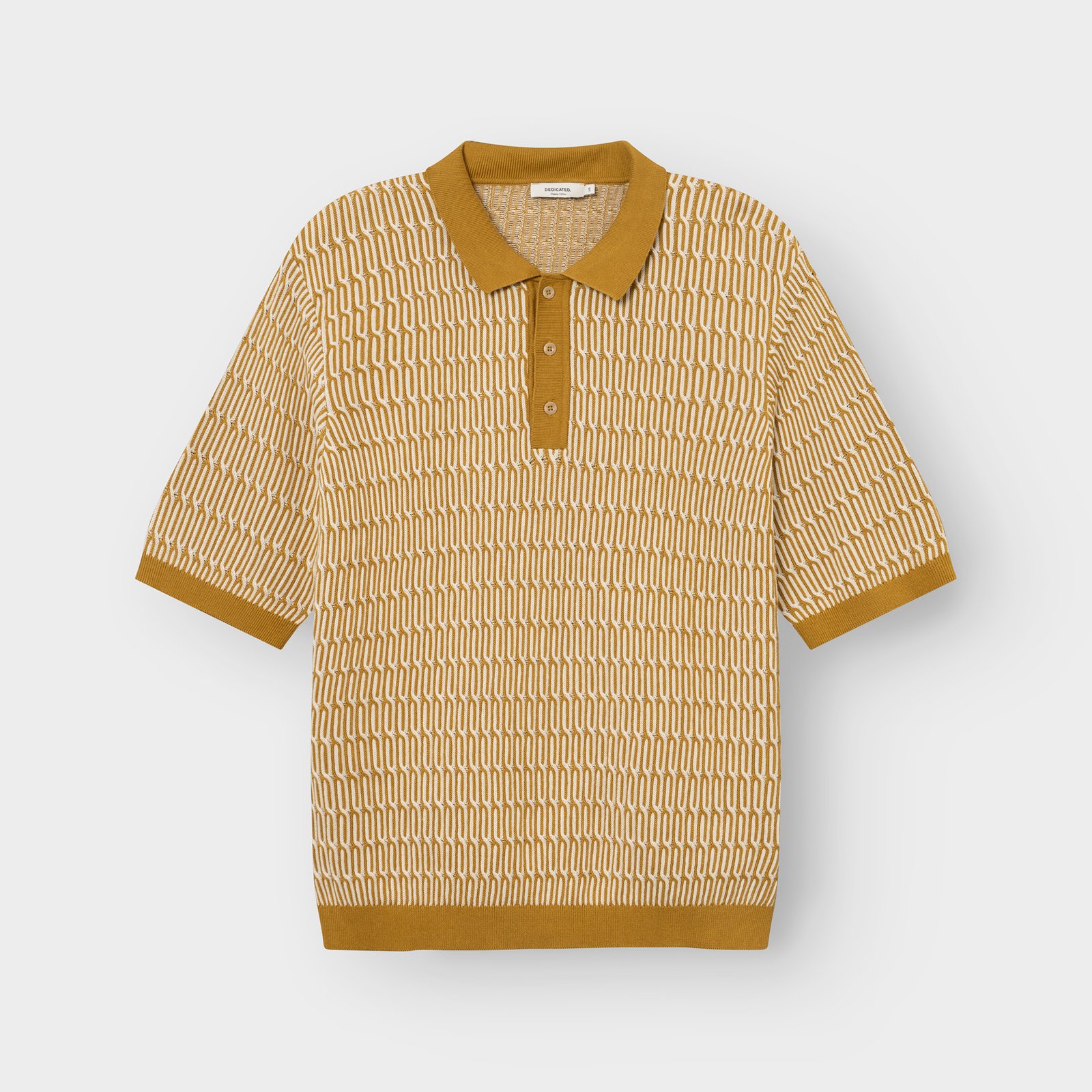 Knitted Polo Nogersund Bronze Yellow