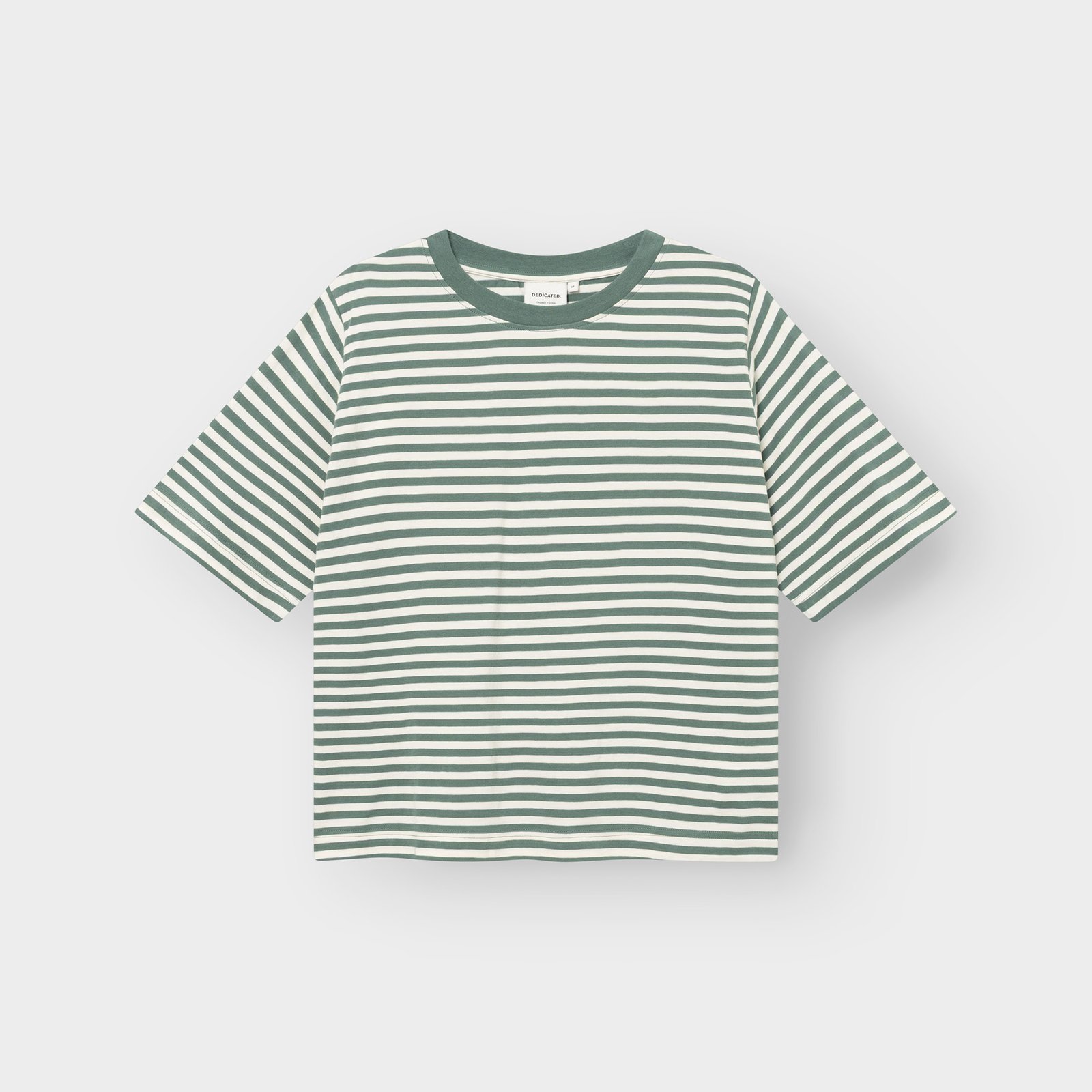 T-shirt Vadstena Stripes Green/Off-White