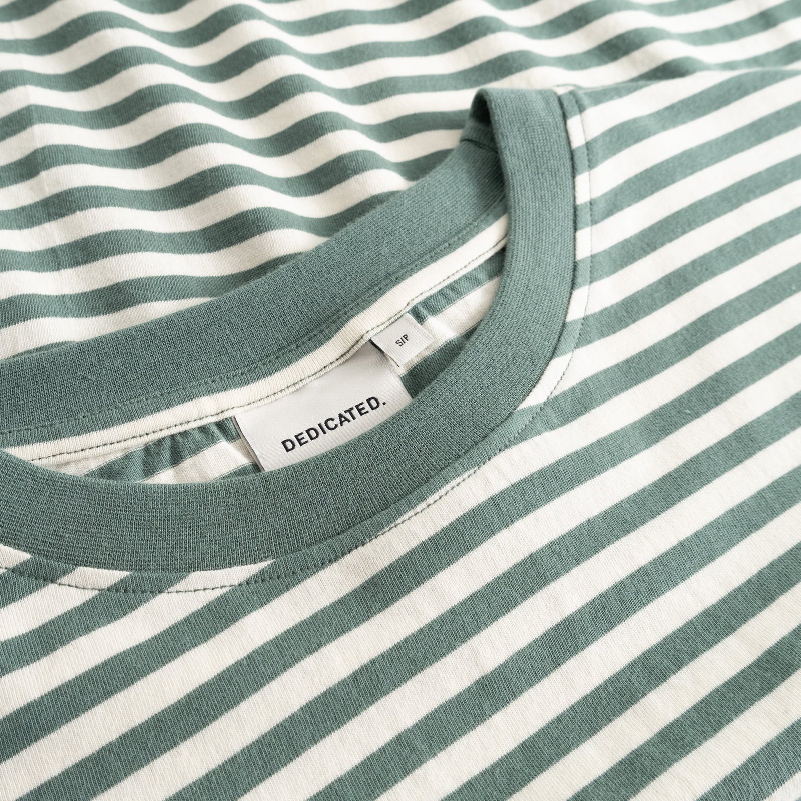 T-shirt Vadstena Stripes Green/Off-White