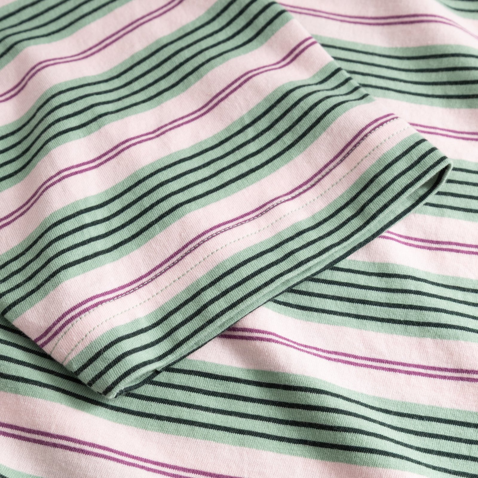 T-shirt Vadstena Retro Stripe Granite Green