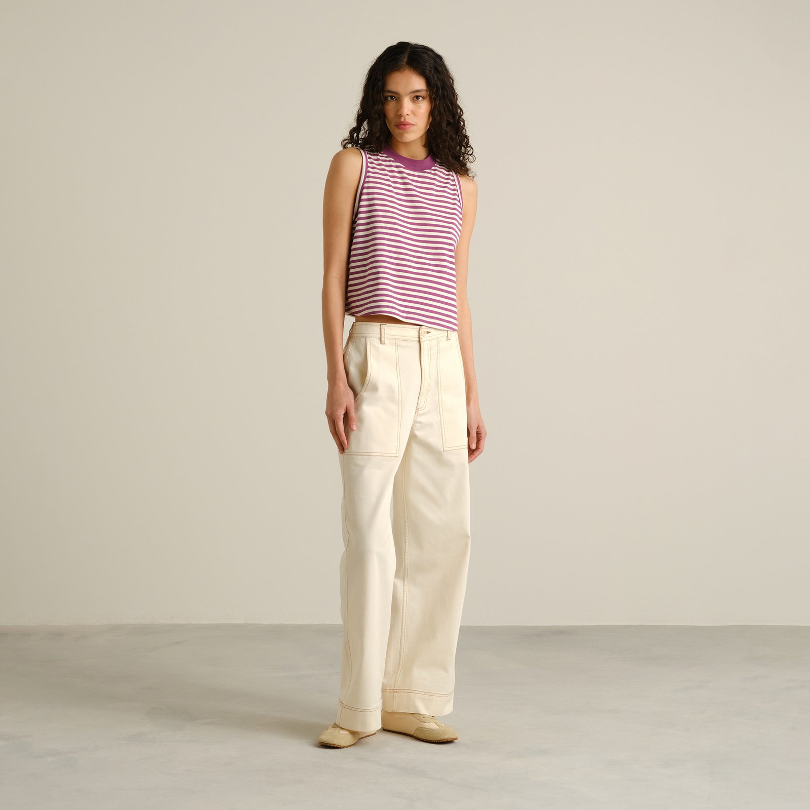Top Namsos Stripes Purple/Off-White