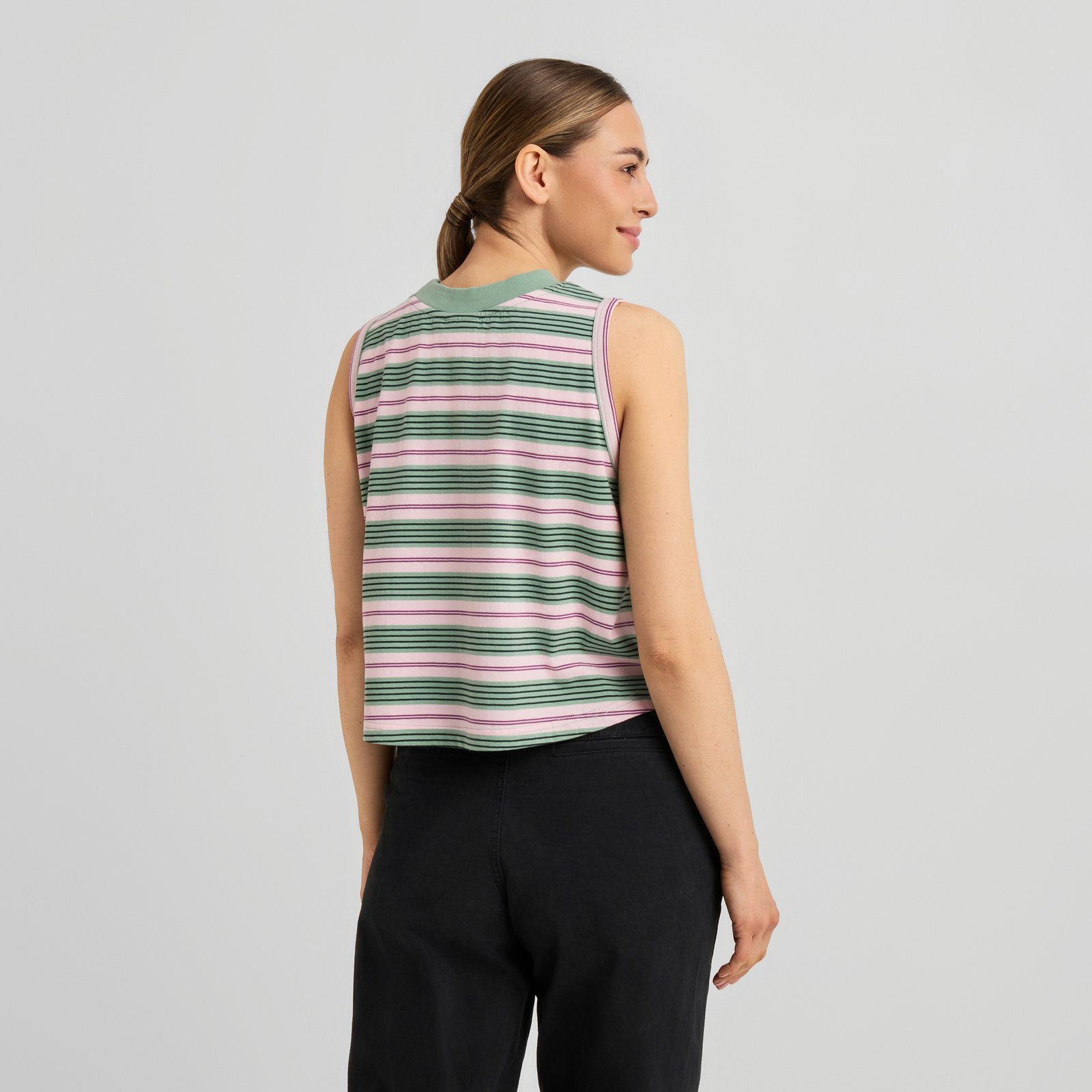 Top Namsos Retro Stripe Granite Green