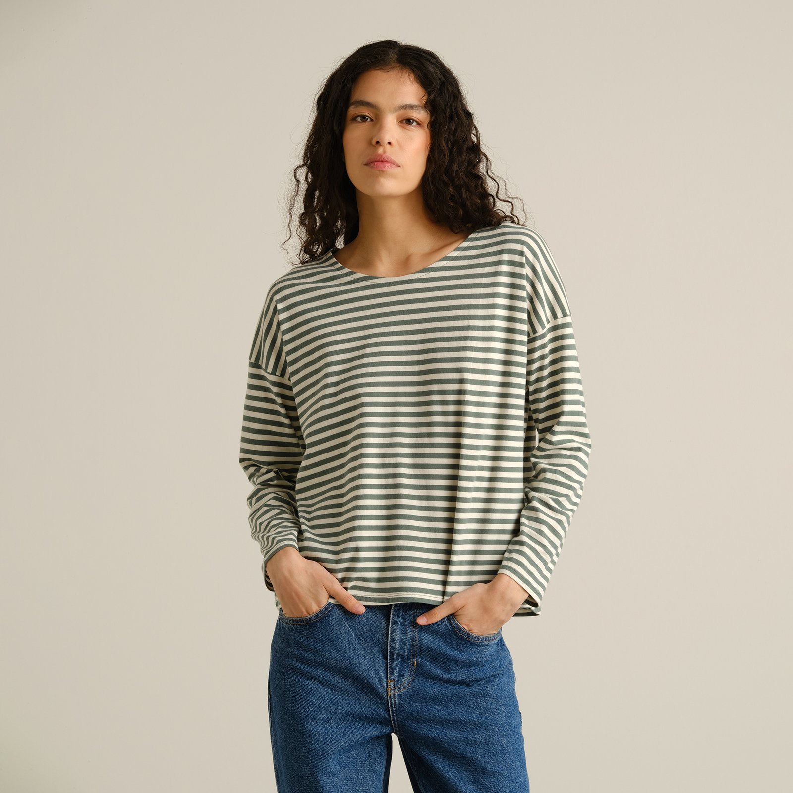 Top Humledal Stripes Green/Off-White