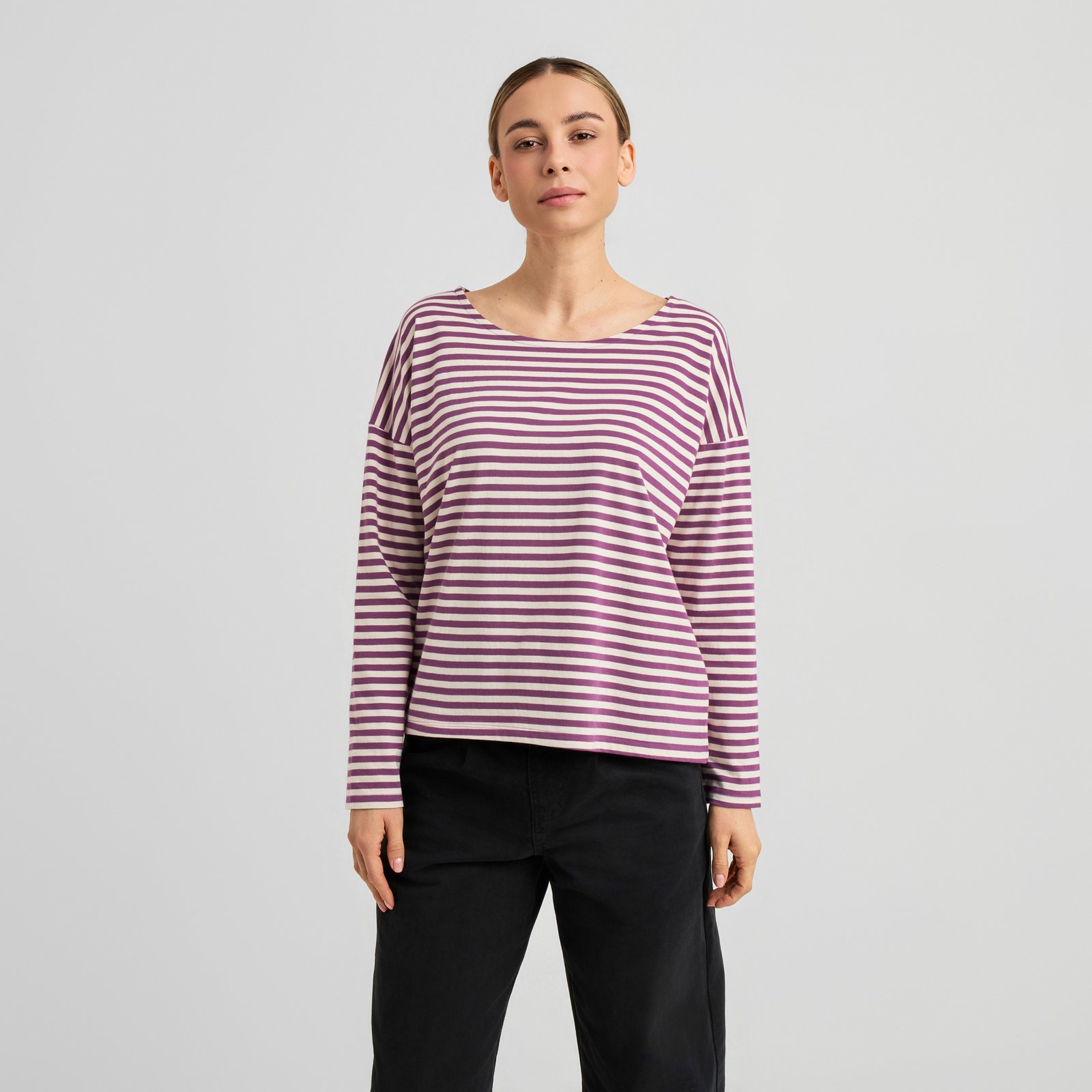 Top Humledal Stripes Purple/Off-White