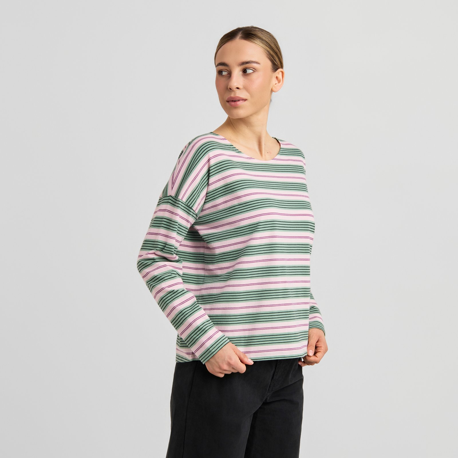 Top Humledal Retro Stripe Granite Green