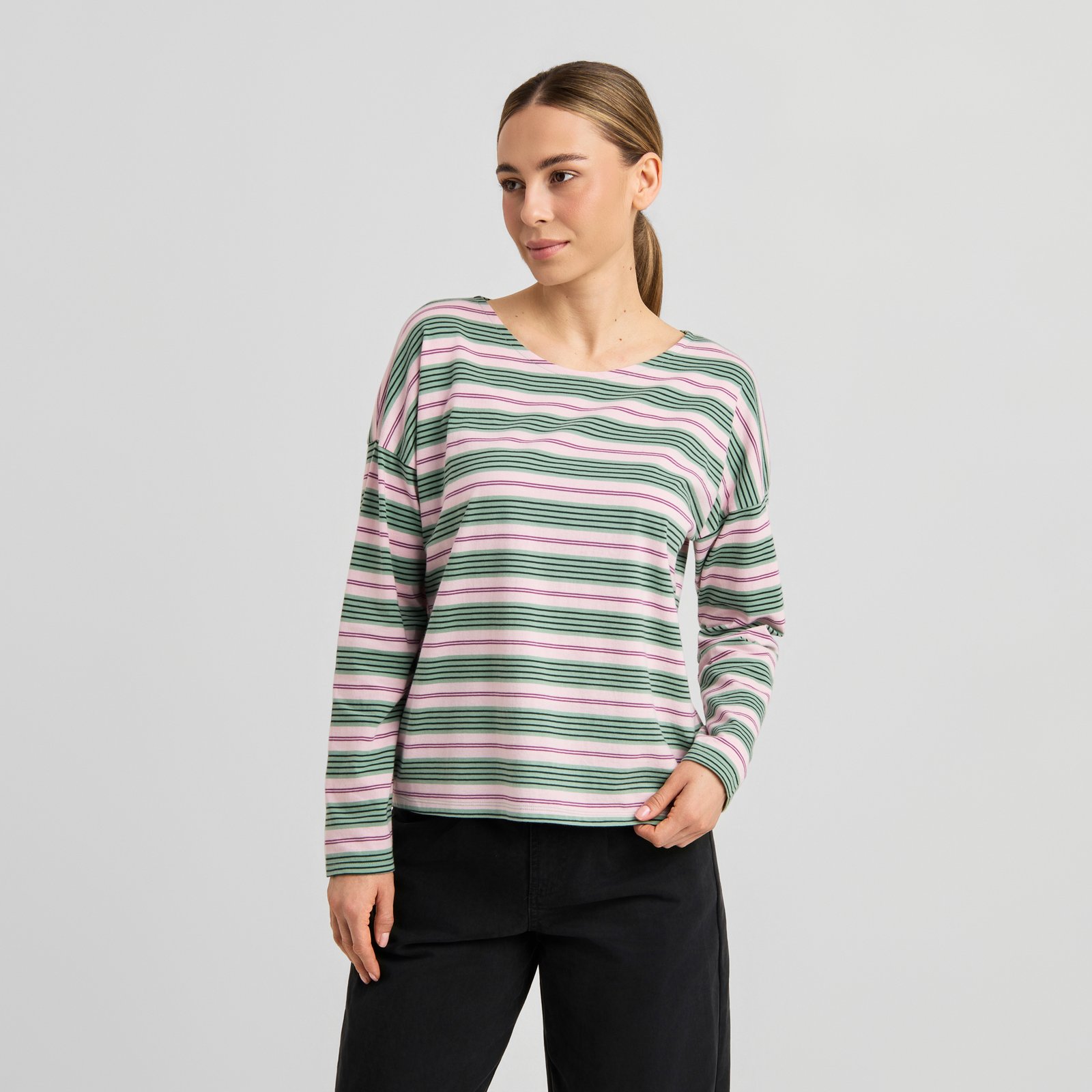 Top Humledal Retro Stripe Granite Green