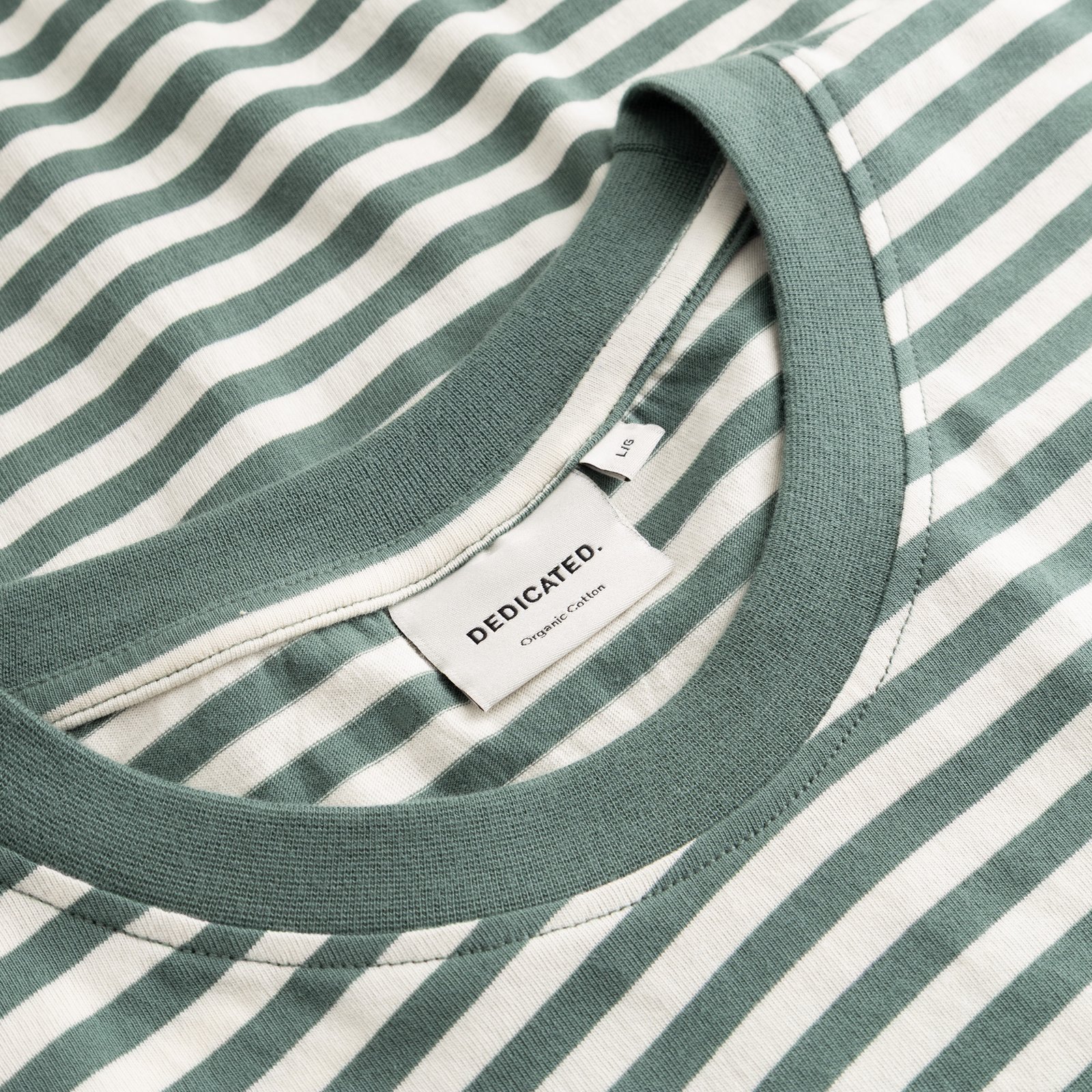 T-shirt Stockholm Stripes Green/Off-White