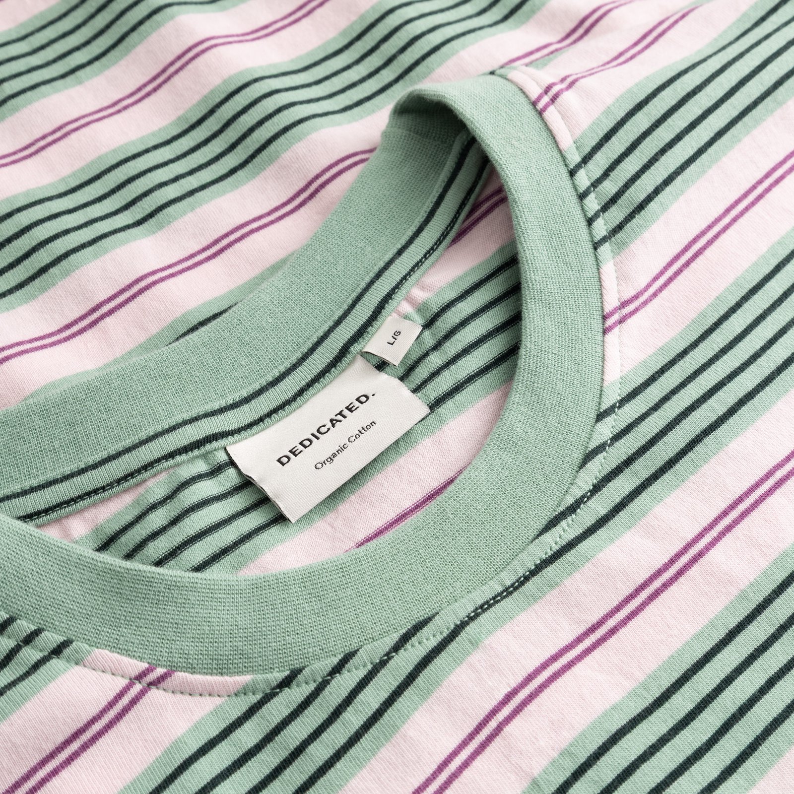 T-shirt Stockholm Stripes Retro Stripe Granite Green