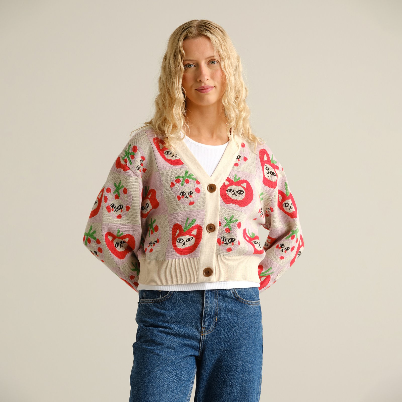 Cardigan Kanan Fruit Cat Bingo