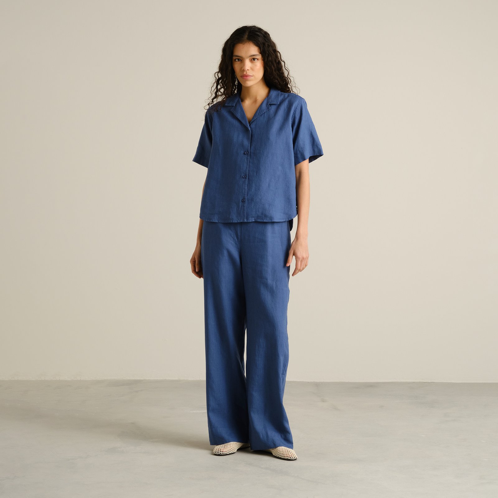 Pants Lansa Linen True Blue