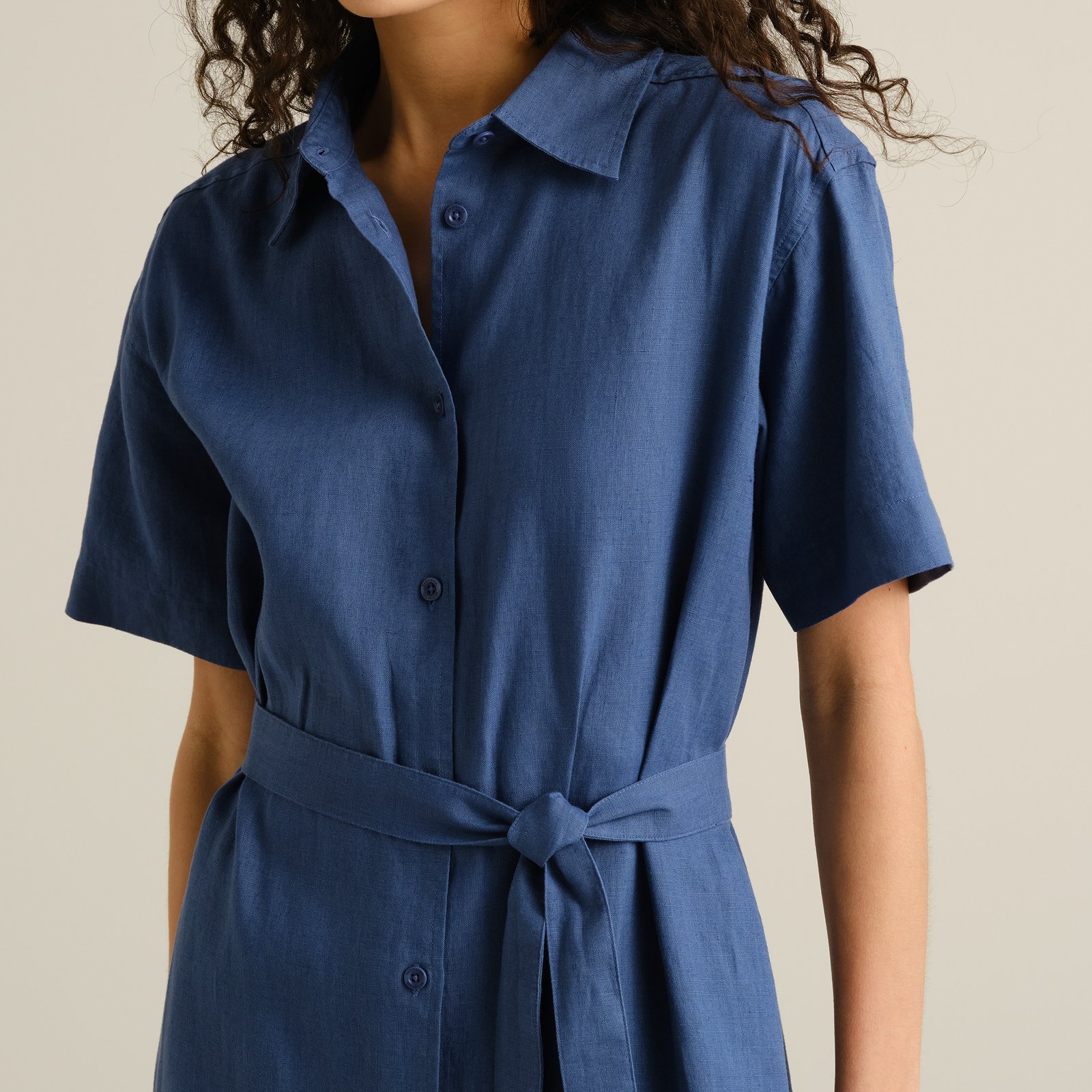 Shirt Dress Ripa Linen True Blue