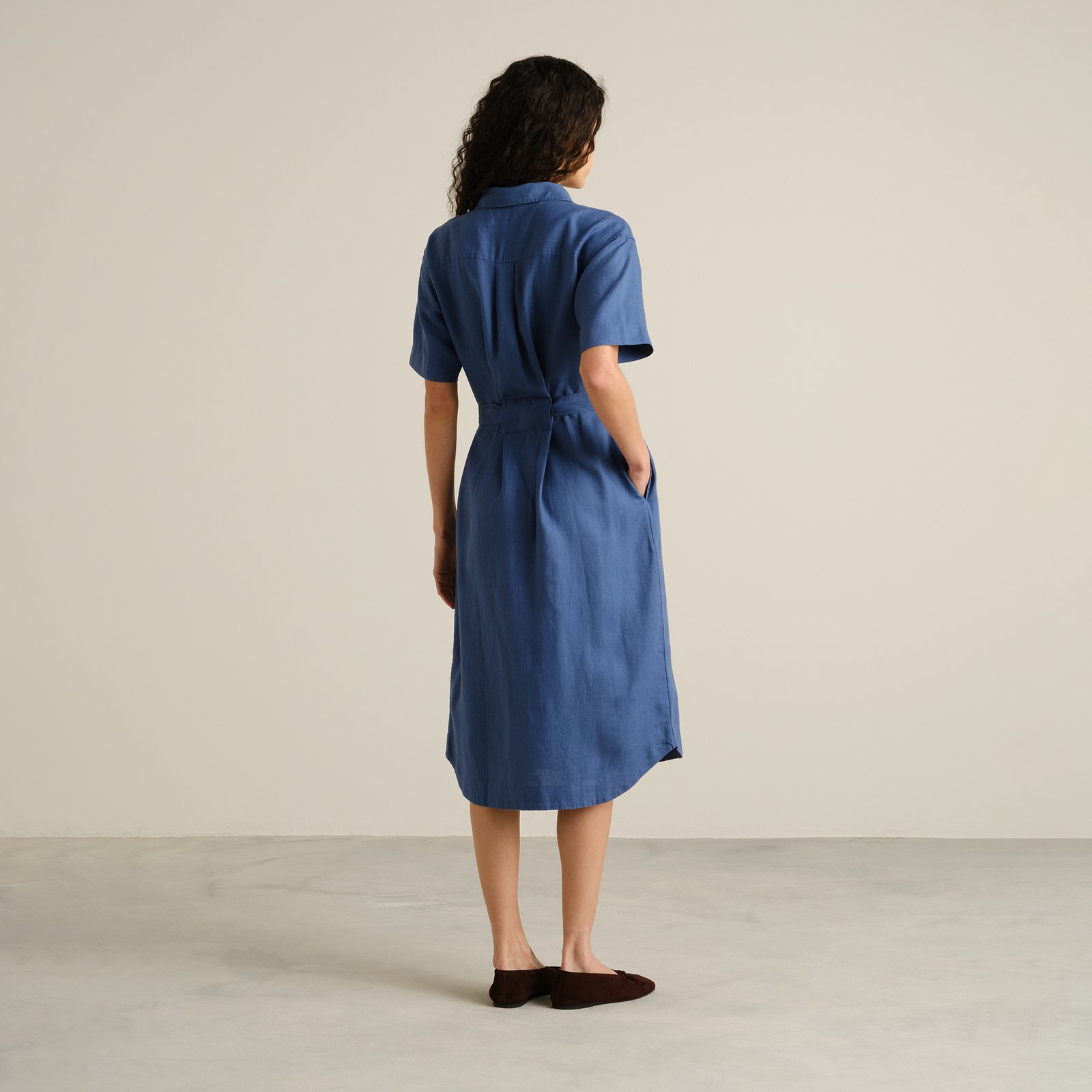 Shirt Dress Ripa Linen True Blue