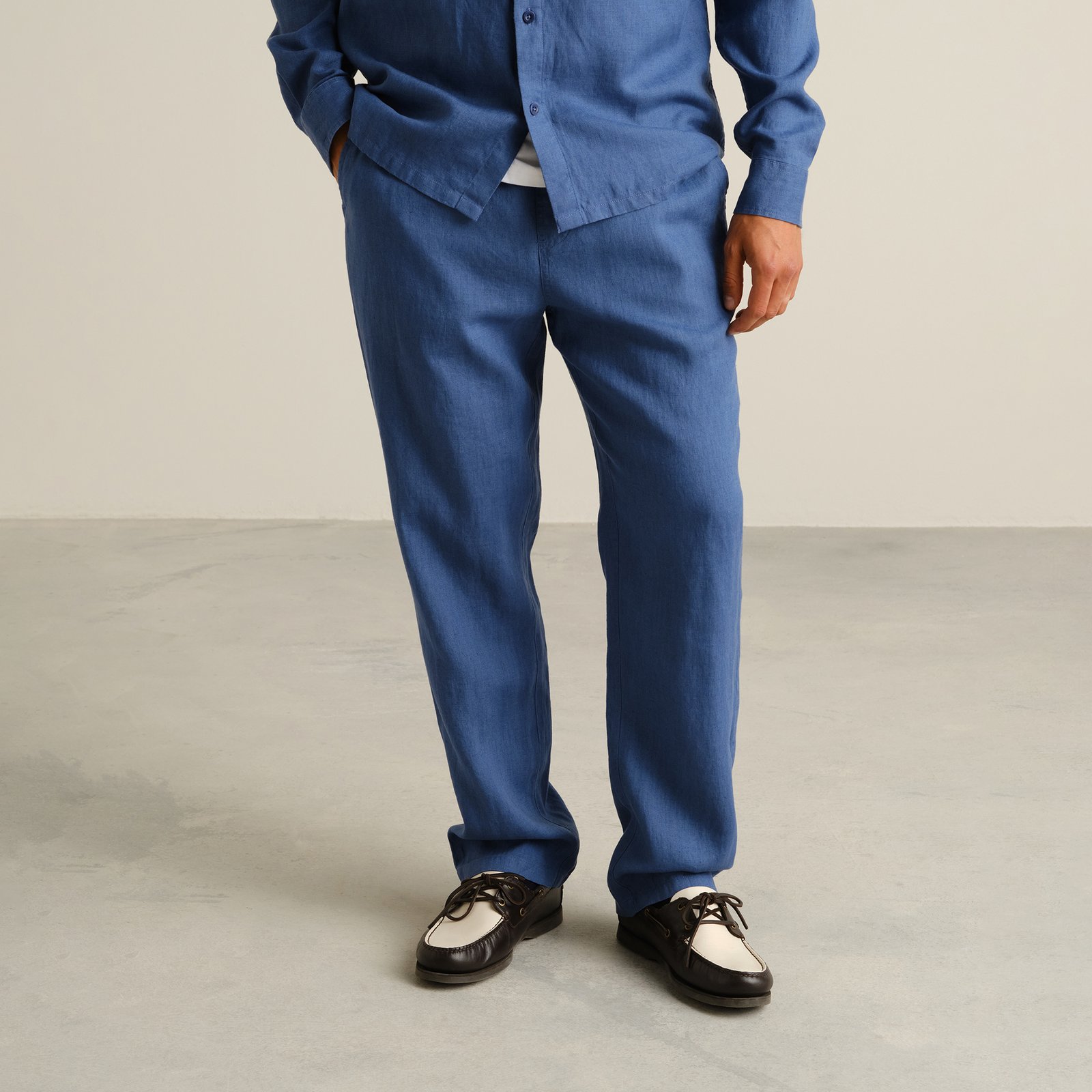Pants Borrby Linen True Blue