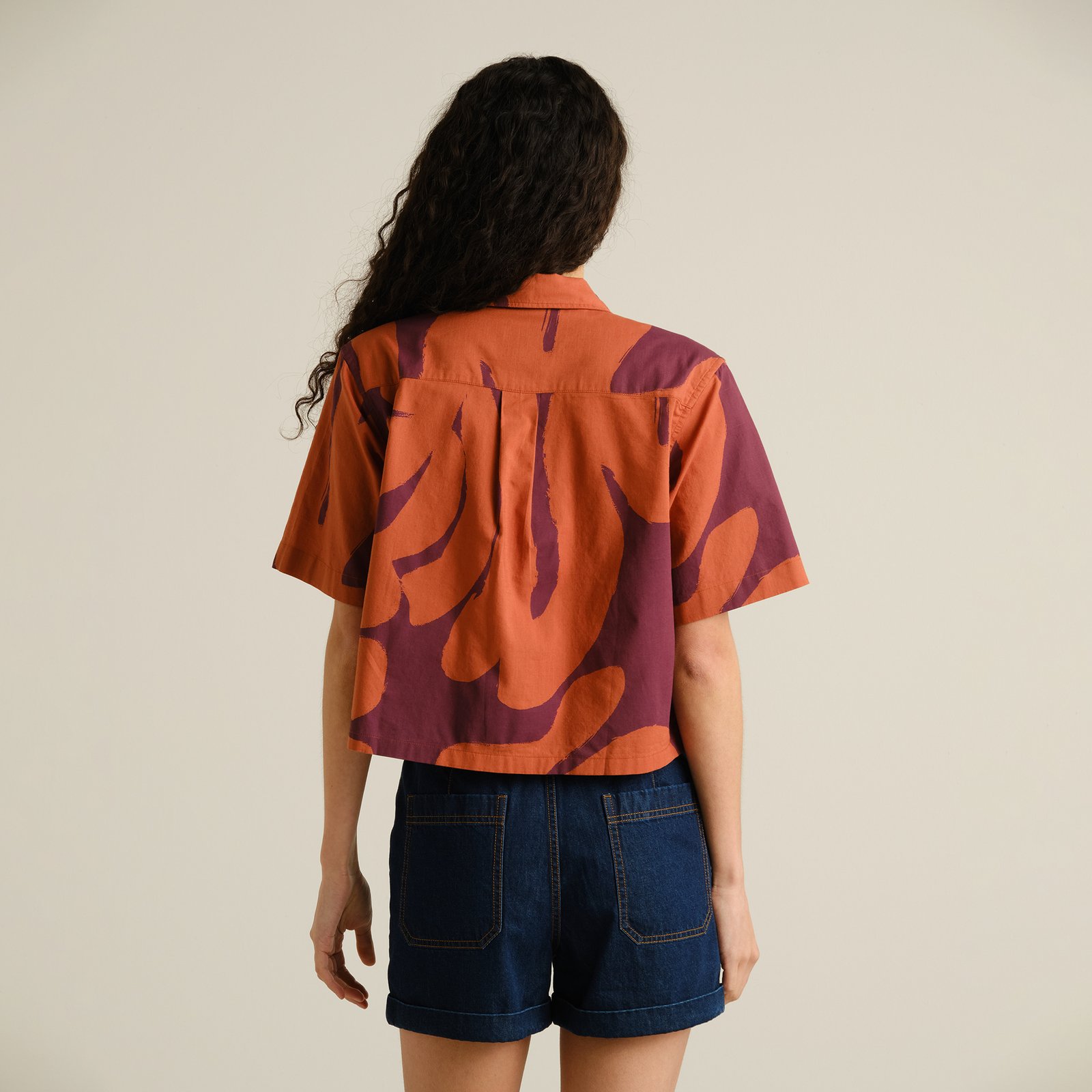 Shirt Grundvik Abstract Coral Fig Red