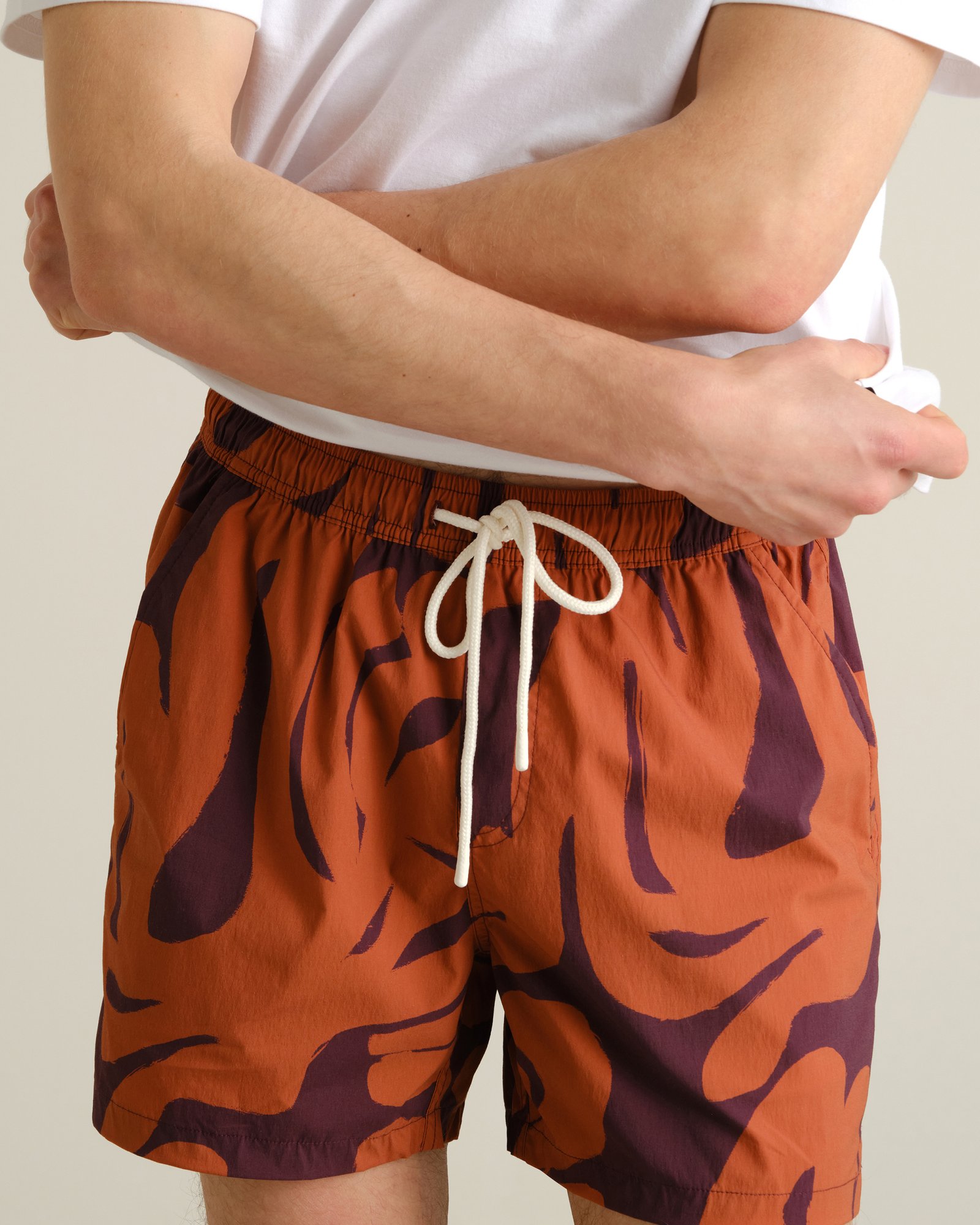Swim Shorts Birka Abstract Coral Fig Red