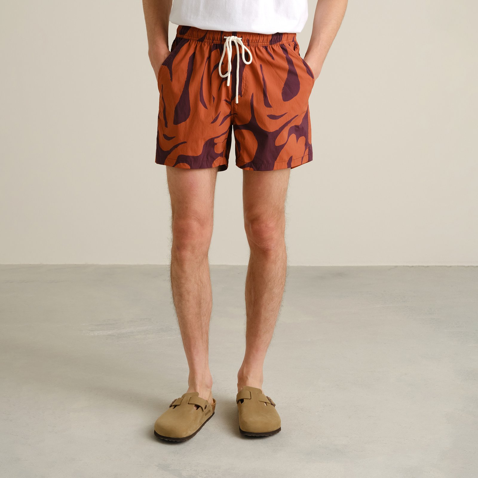 Swim Shorts Birka Abstract Coral Fig Red