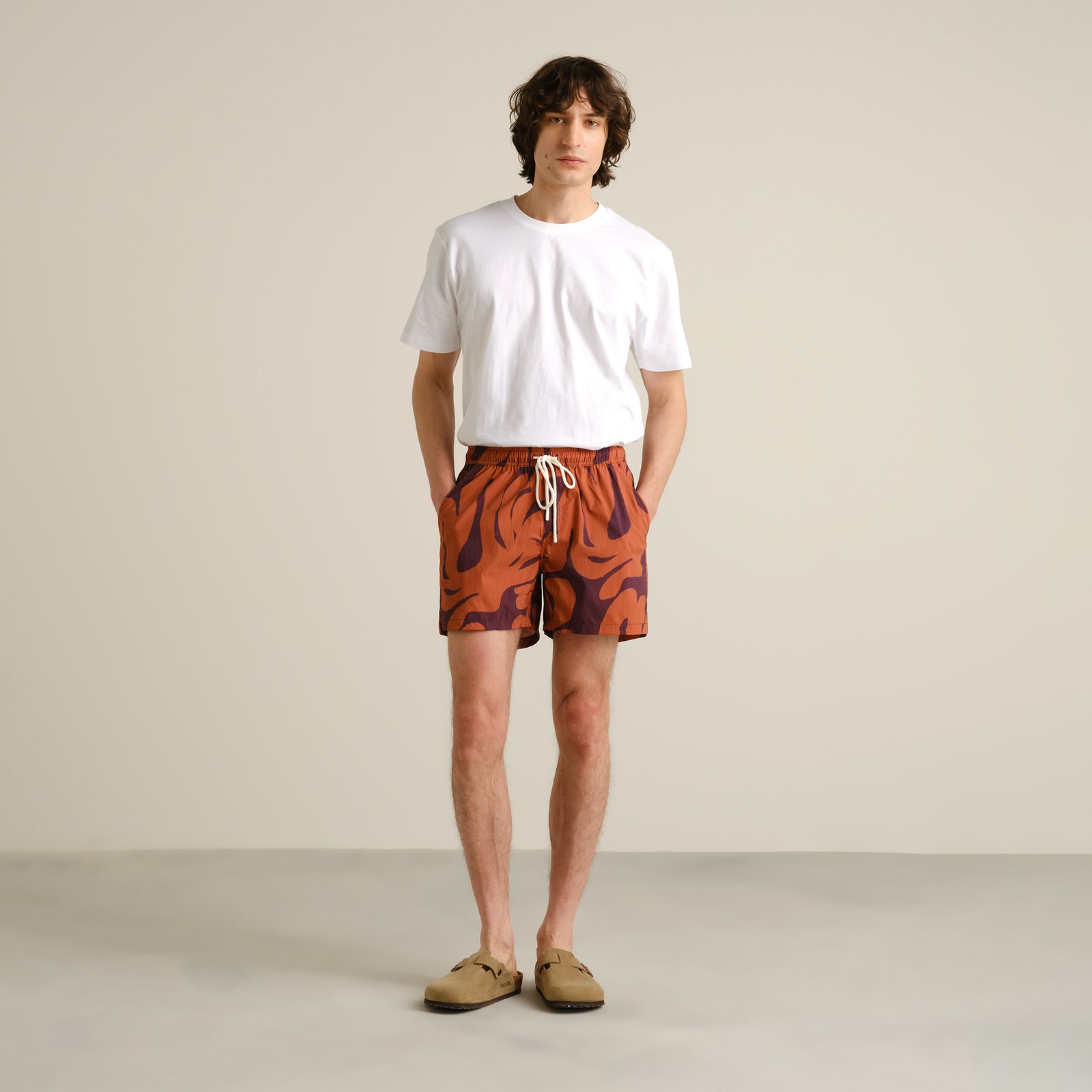 Swim Shorts Birka Abstract Coral Fig Red