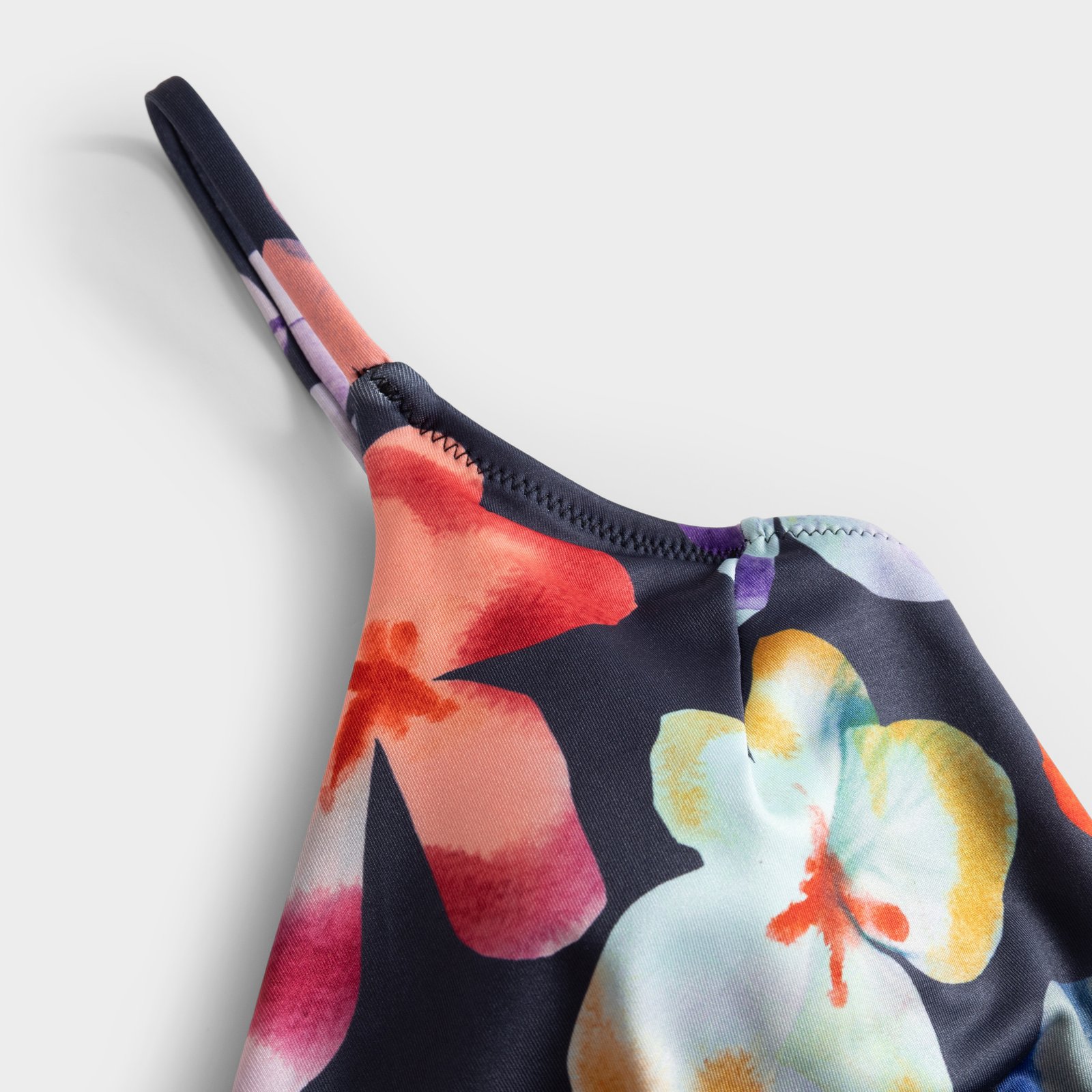 Wrap Swimsuit Klinte Cut Flower Black