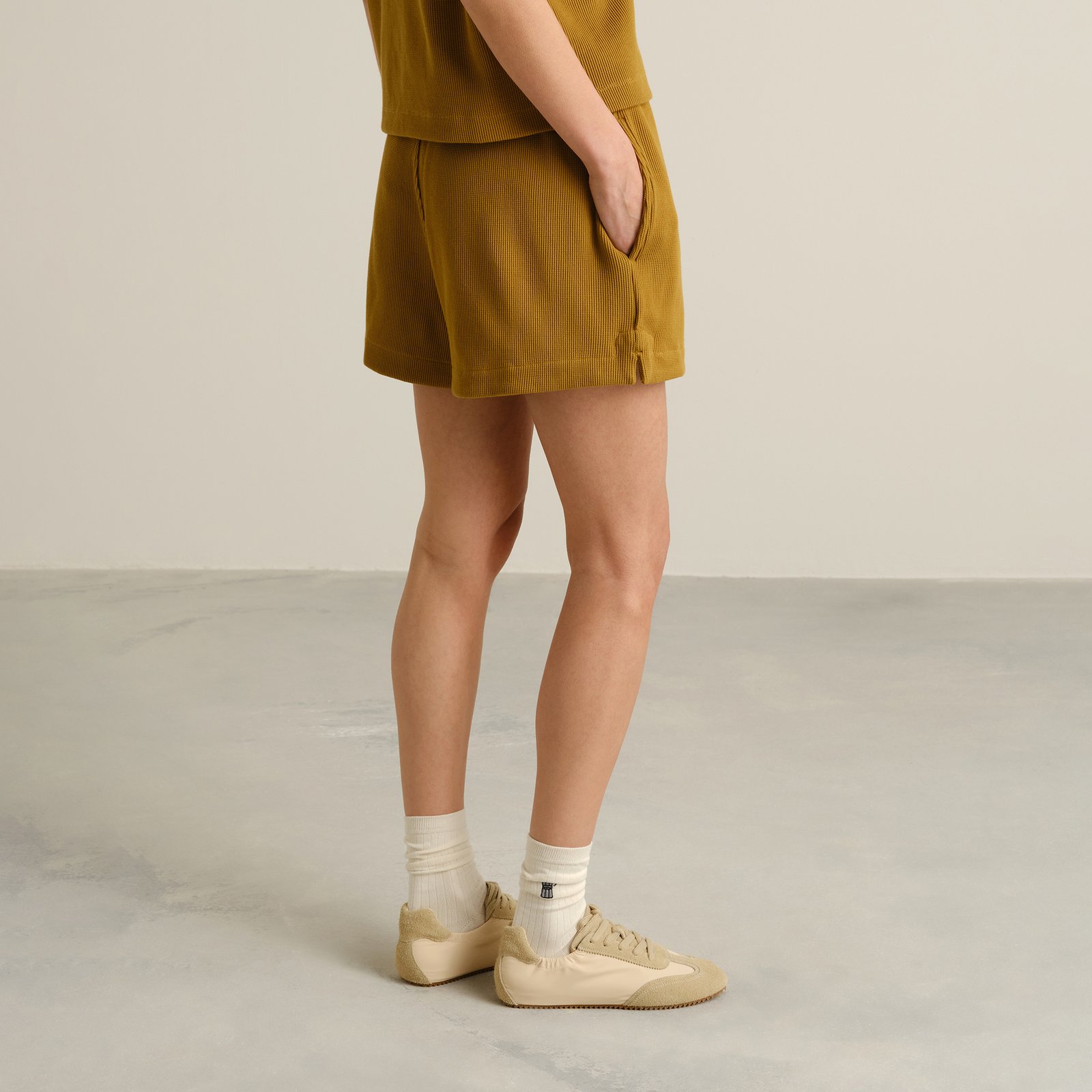 Shorts Aspudden Waffle Bronze Yellow