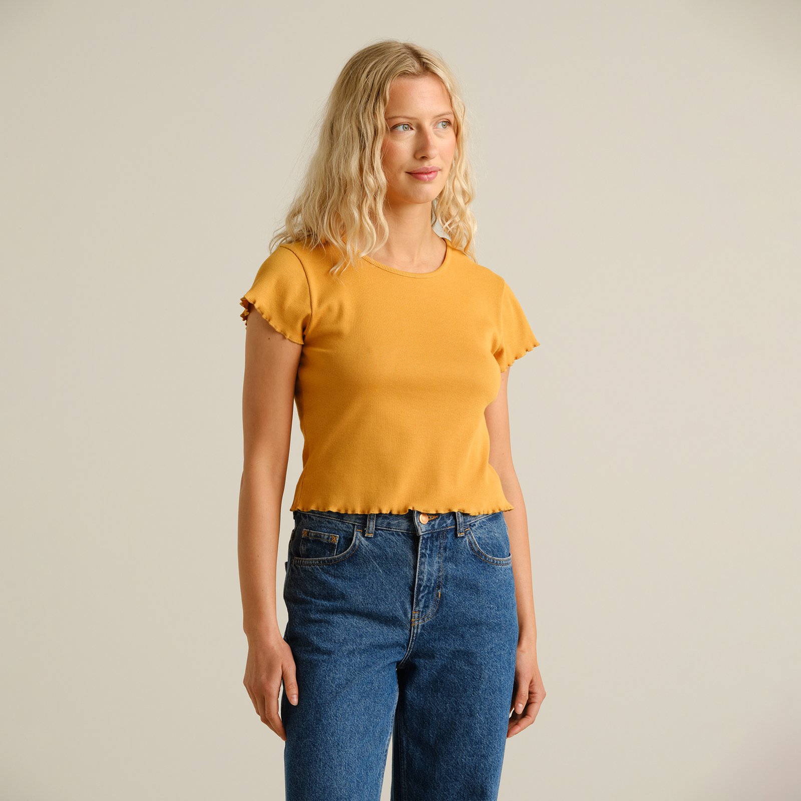 Rib Top Ven Amber Yellow
