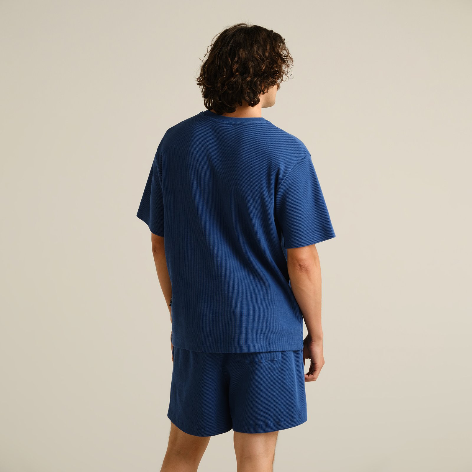 T-shirt Danviken Waffle True Blue
