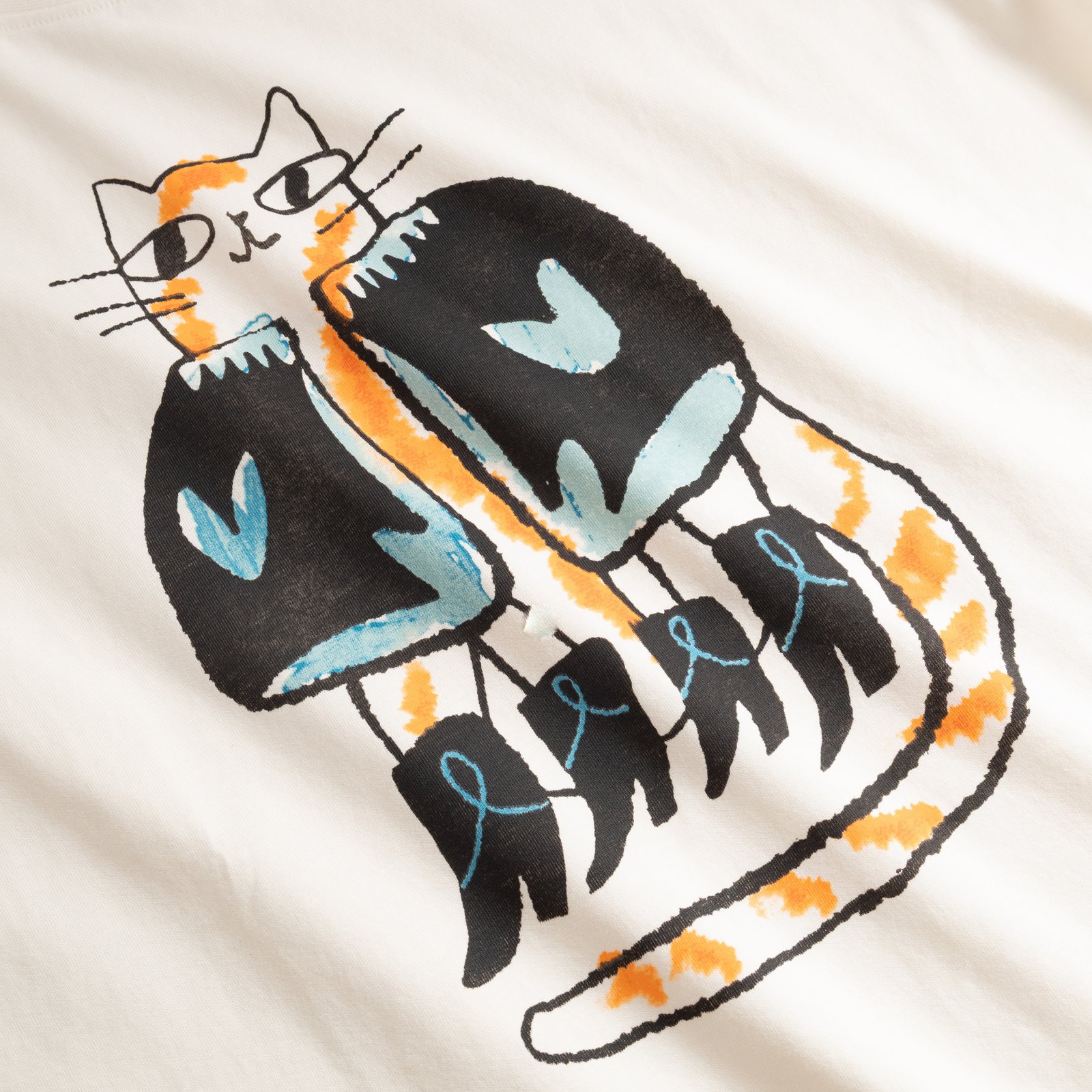 T-shirt Vadstena Cowboy Cat Off-White