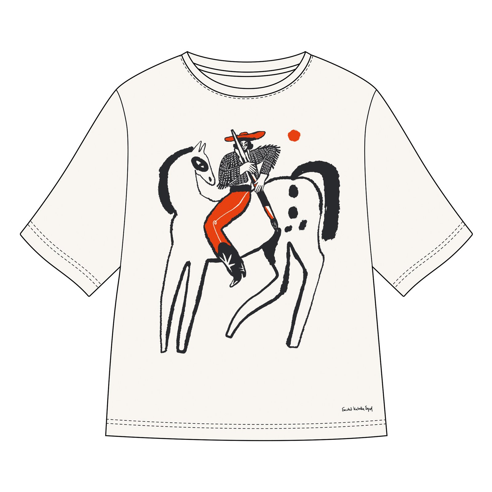 T-shirt Vadstena Paint My Horse Off-White