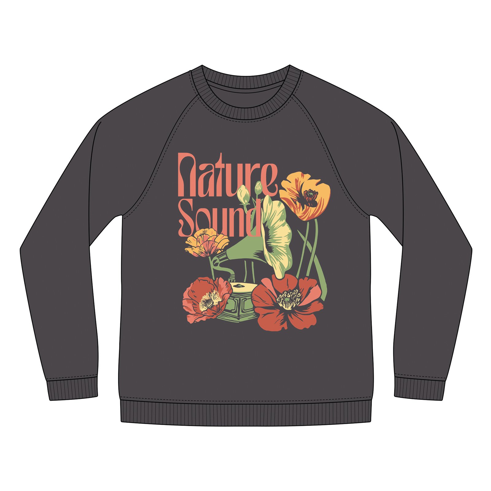 Sweatshirt Ystad Nature Sound Charcoal