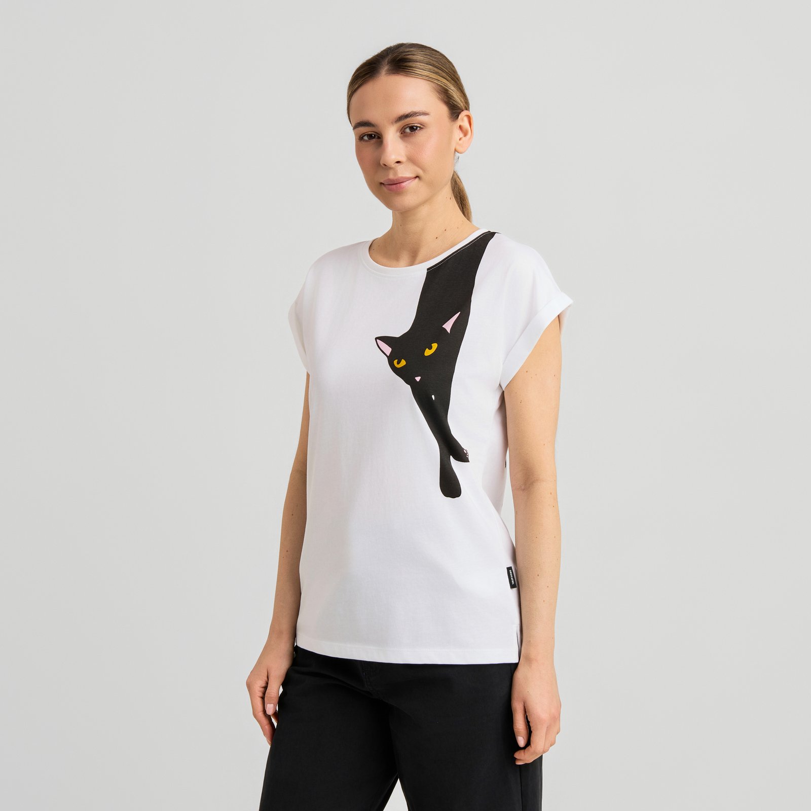 T-shirt Visby Long Cat White