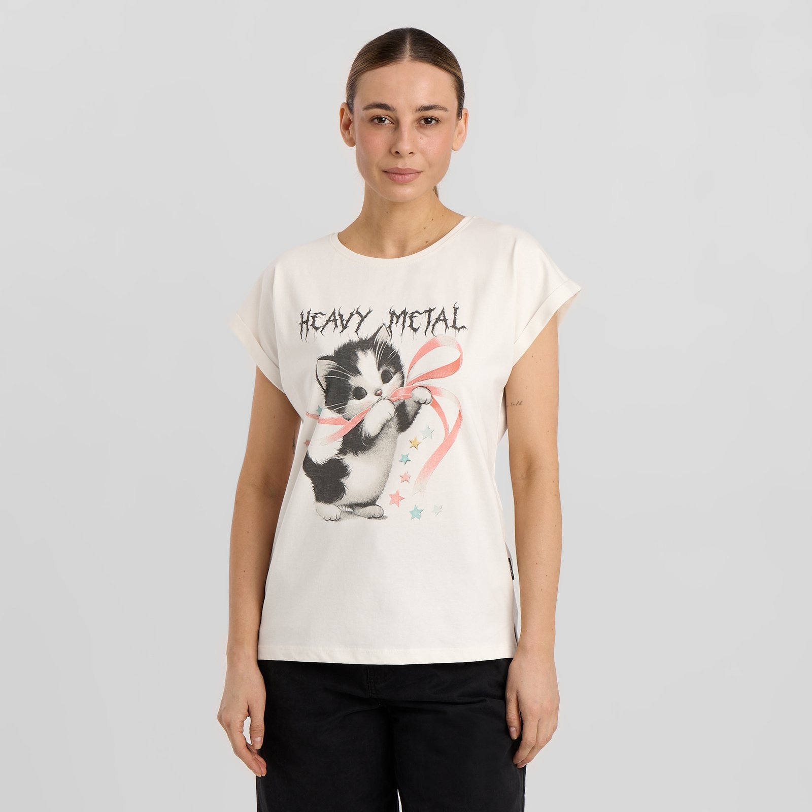 T-shirt Visby Heavy Metal Kitten Off-White