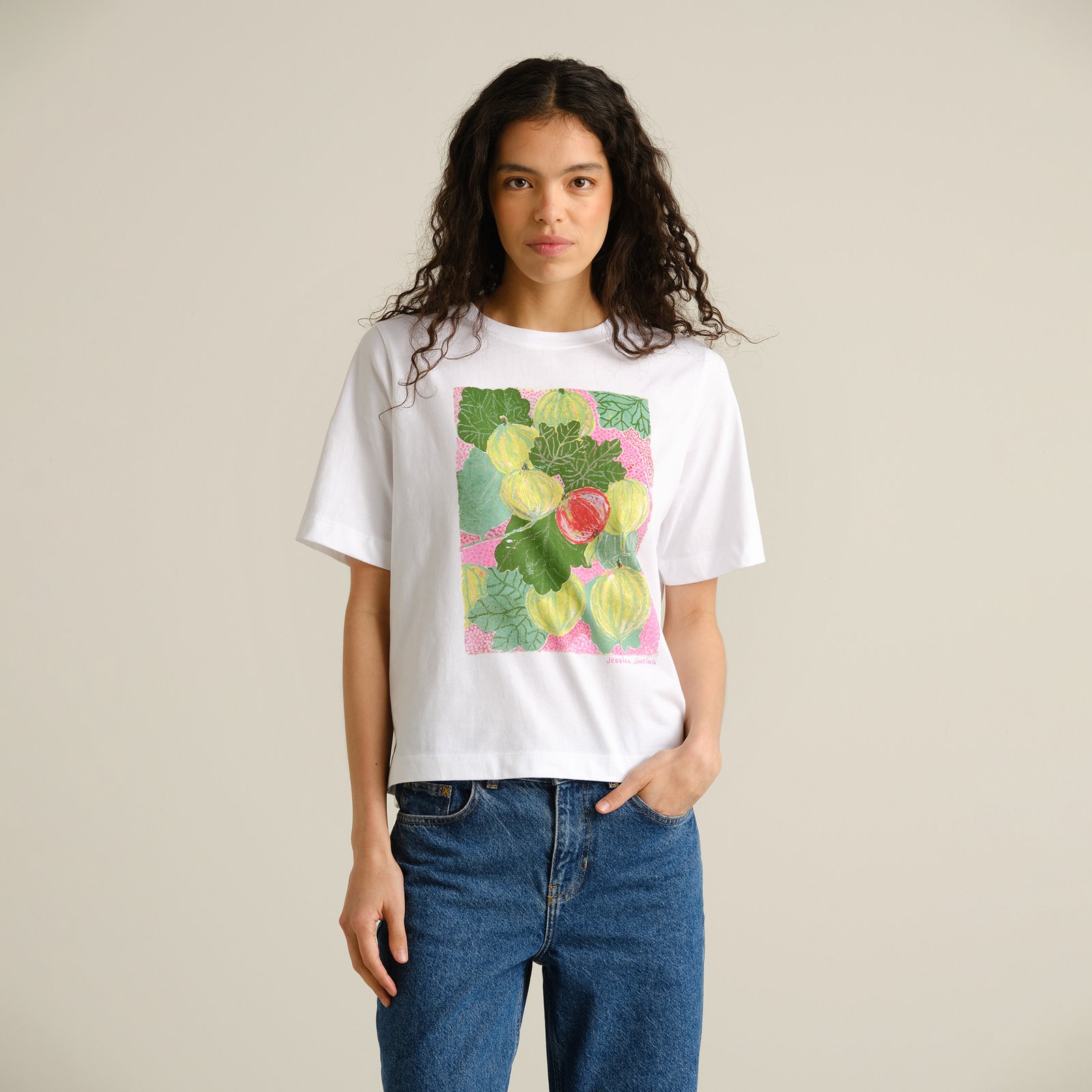 T-shirt Vadstena Gooseberries White